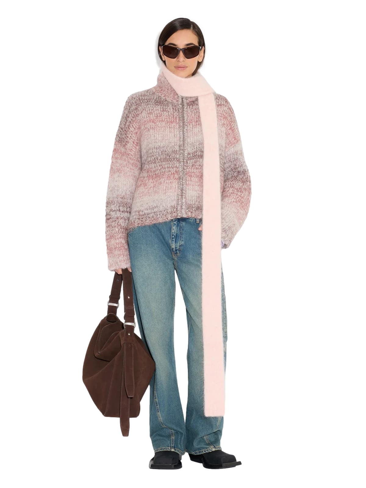 Holzweiler Tine Gradient Cardigan Cardigan Burgunder Mønster