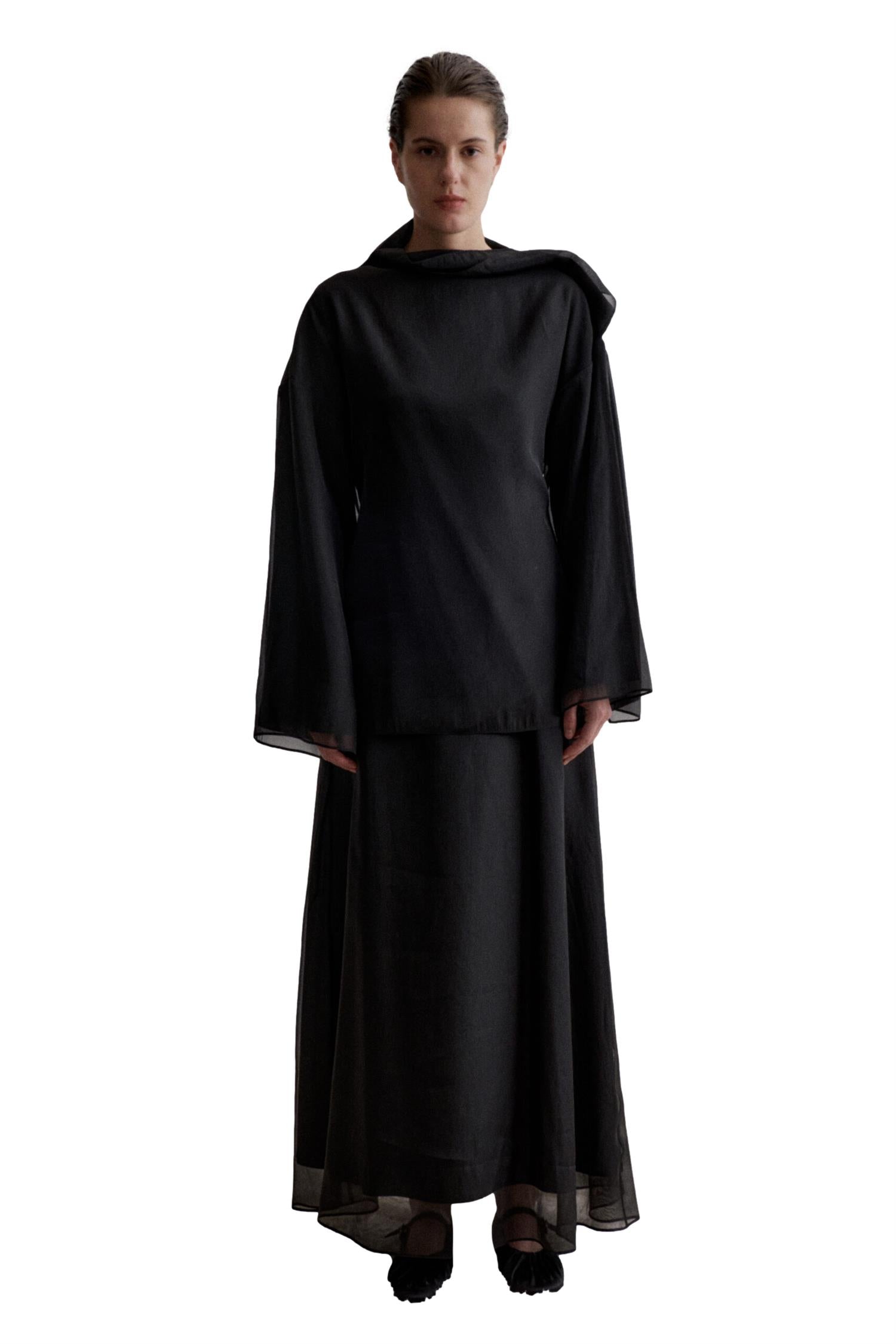 Viktoria Chan Cedar oversized blouse Skjorte Blank Sort - modostore.no