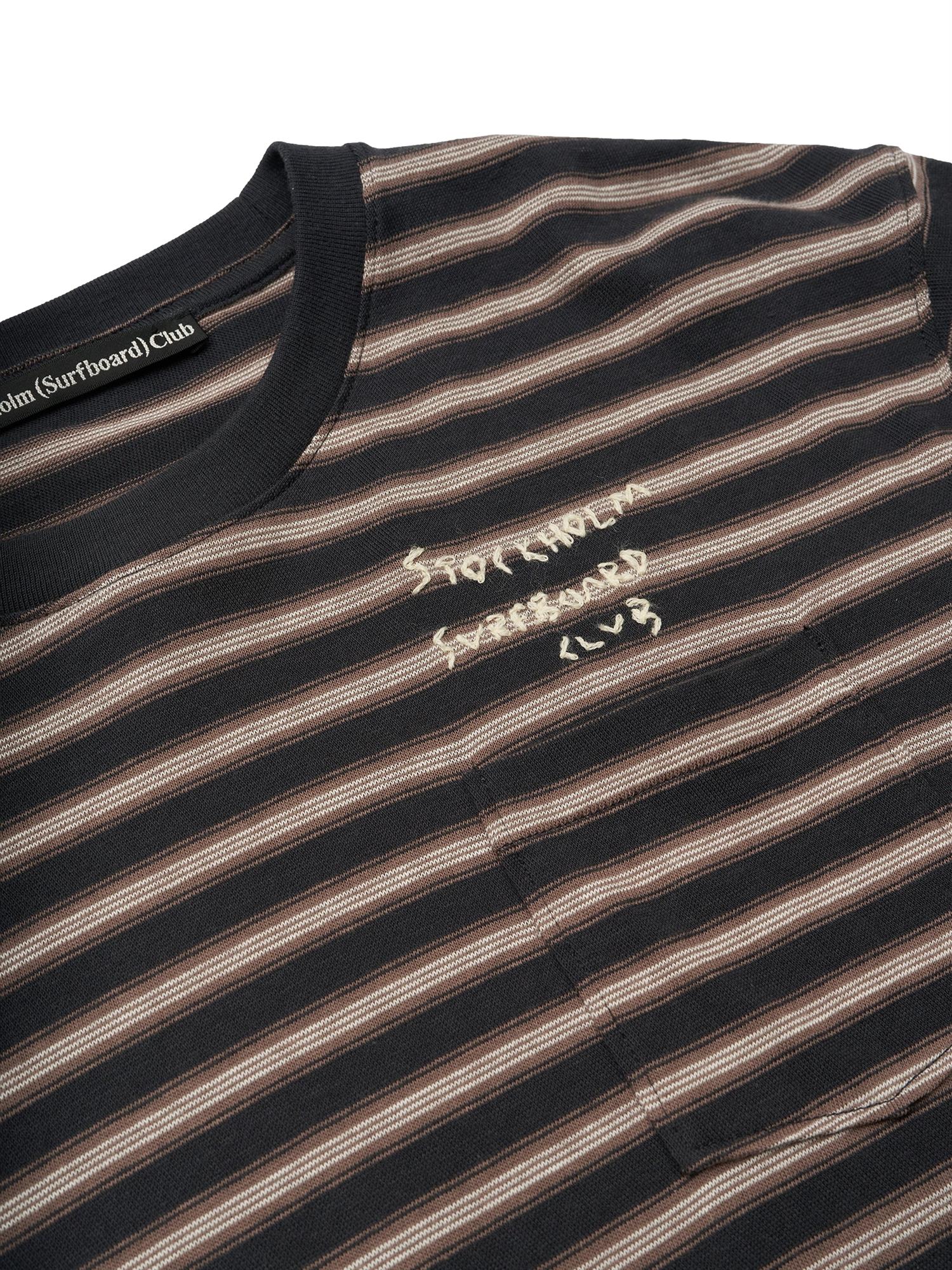 Stockholm Surfboard Club Franz Pocket Tee T-shirt Brun Striper
