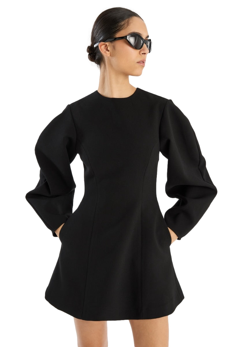 ROTATE Suiting Flared Mini Dress Kjole Sort