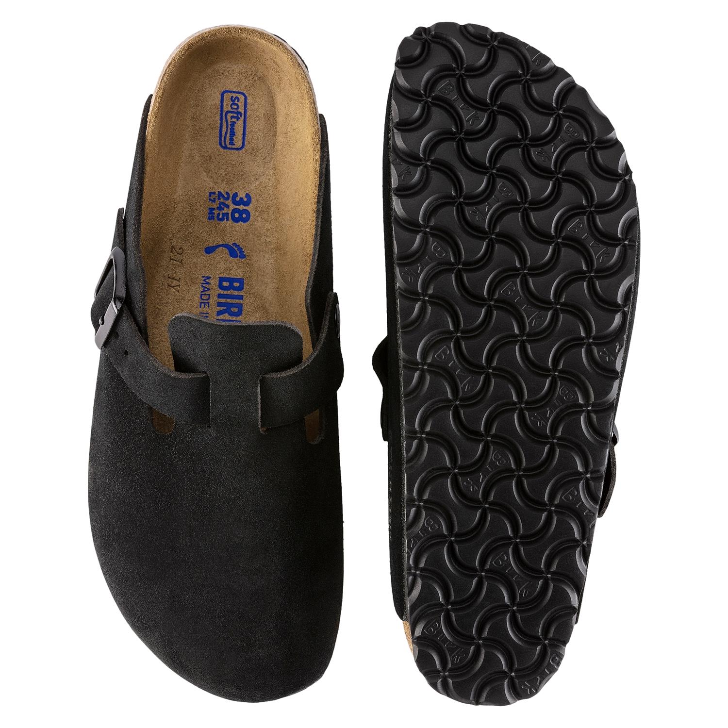 Birkenstock Boston Suede Narrow Black Sko Sort - modostore.no