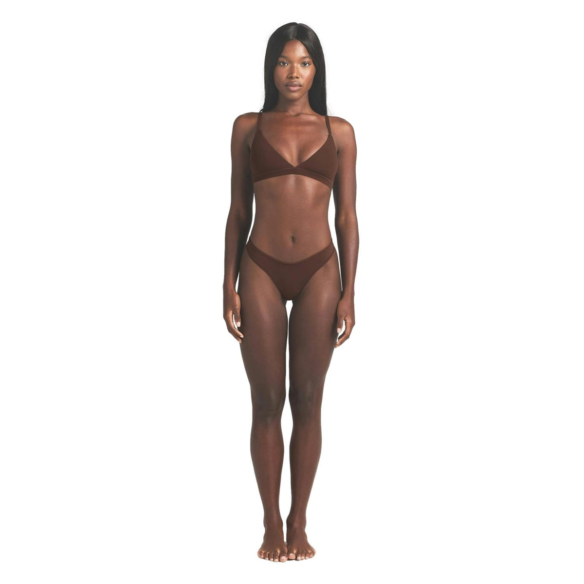 SKIMS Fits Everybody Triangle Bralette Cocoa Undertøy Mørkebrun