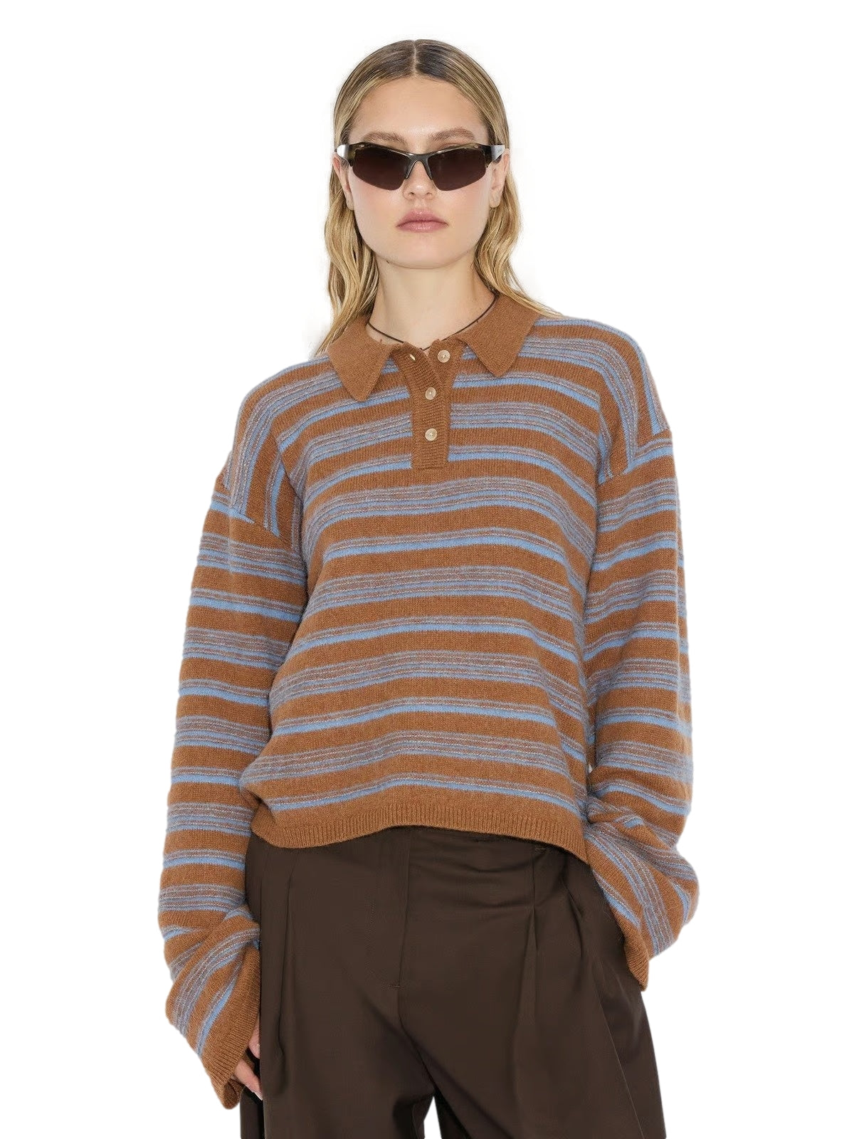 Holzweiler Olivia Wool Polo Genser Lys Brun