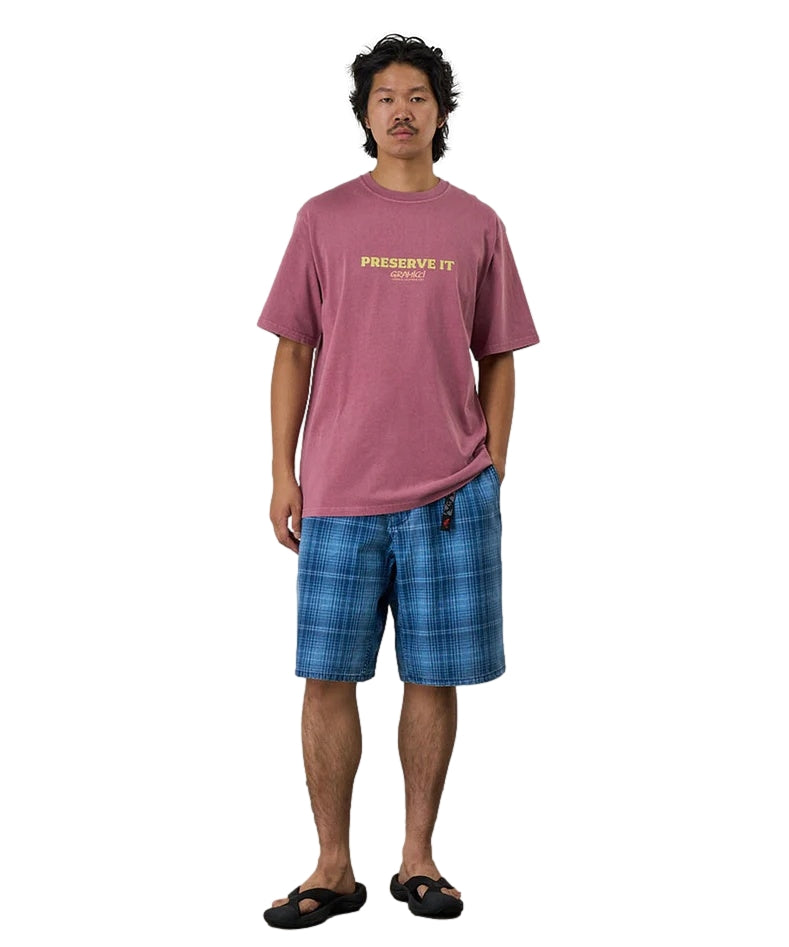 Gramicci Footprints Tee Pigment Dyed T-shirt Rosa - modostore.no