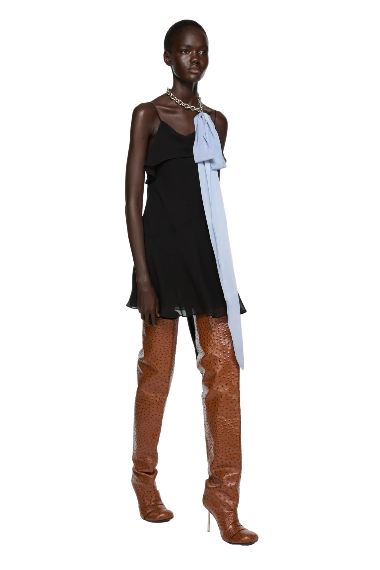 Acne Silk Dress Kjole Sort - modostore.no