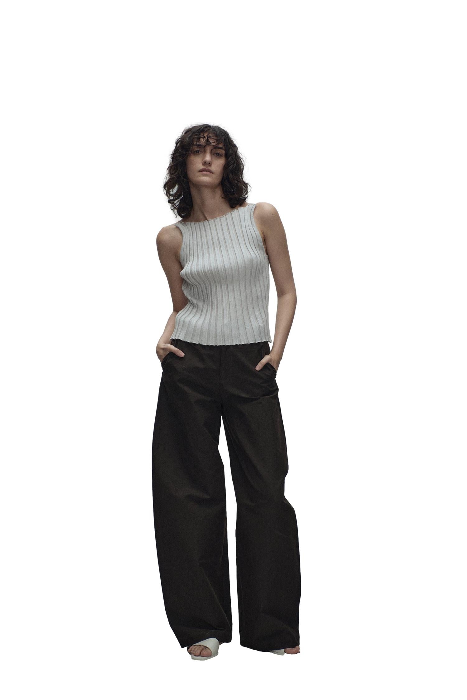 Viktoria Chan Gelene Knit Tank Topp Lysegrå - modostore.no