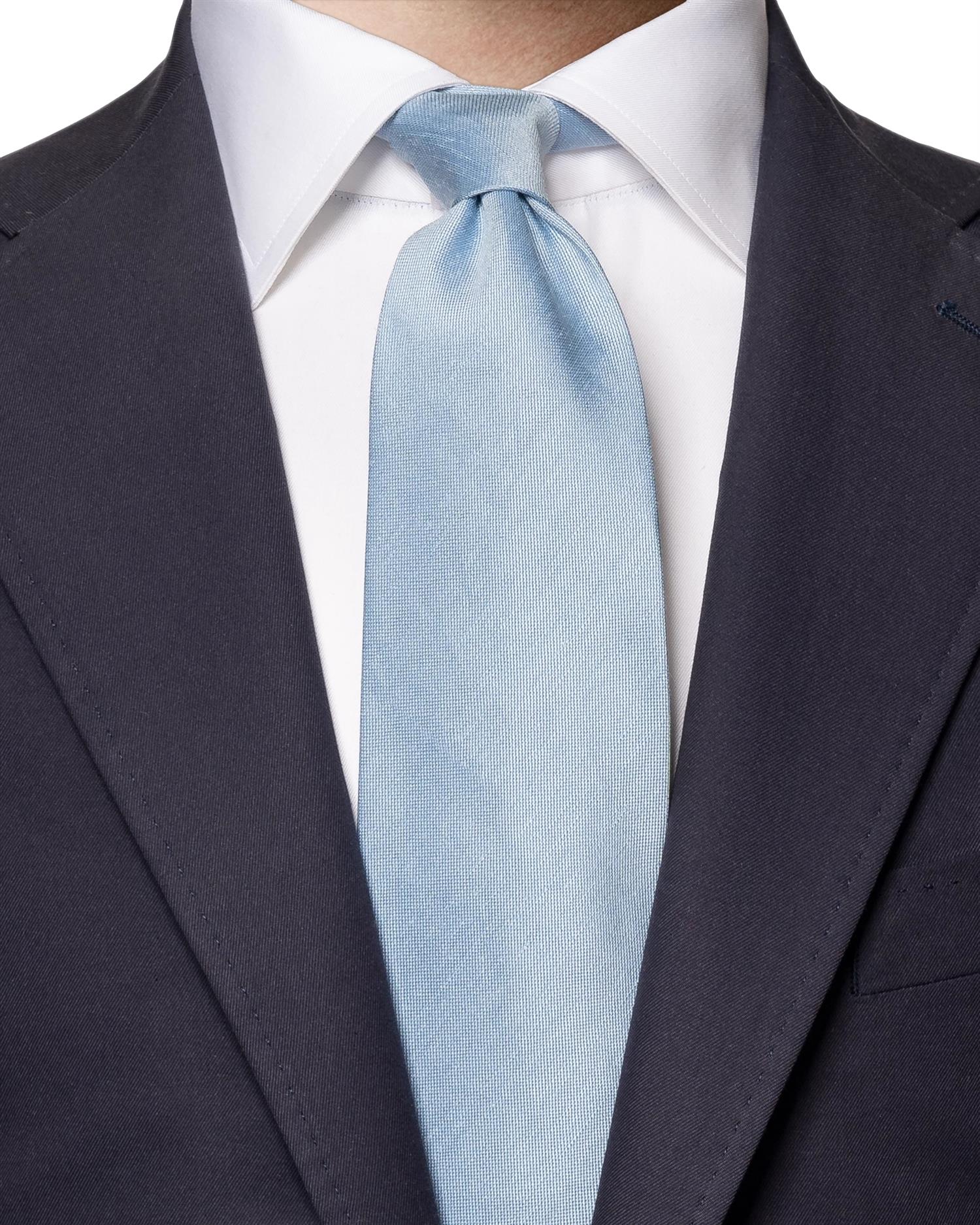 Eton Silk Linen Tie Slips Lyseblå - modostore.no