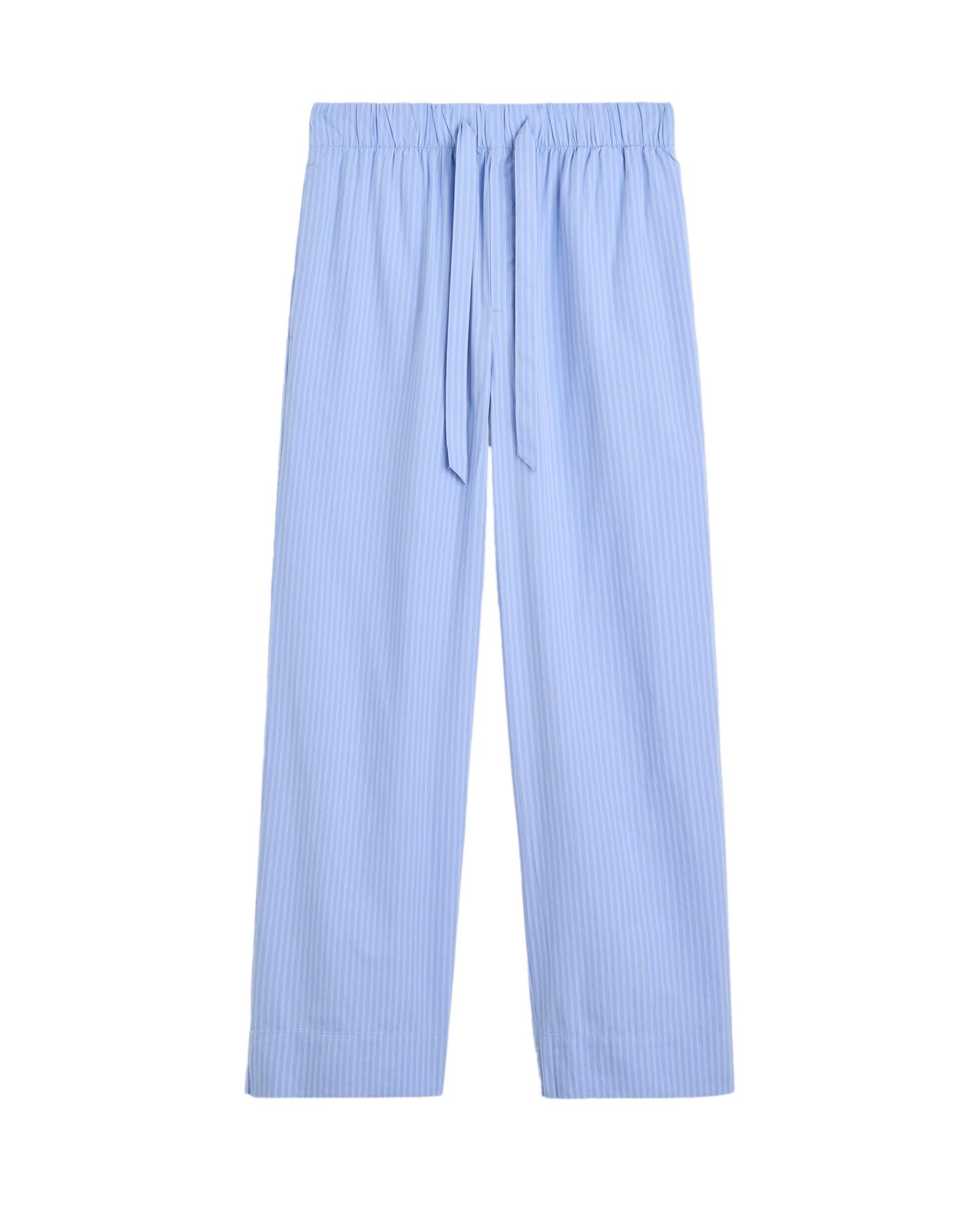 Tekla Poplin Pyjamas Pants Pin Stripes Undertøy Blå