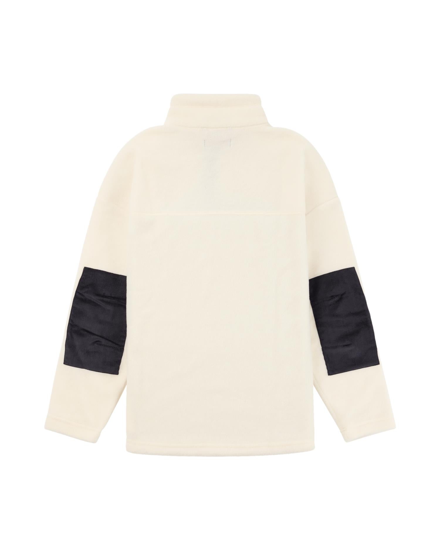 Amundsen V-Bond Cord Fleece Mens Genser Hvit Og Mørkeblå