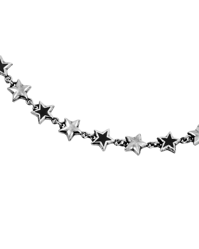 TwoJeys Black Enameled Stars Necklace Smykke Sølv / Sort - modostore.no