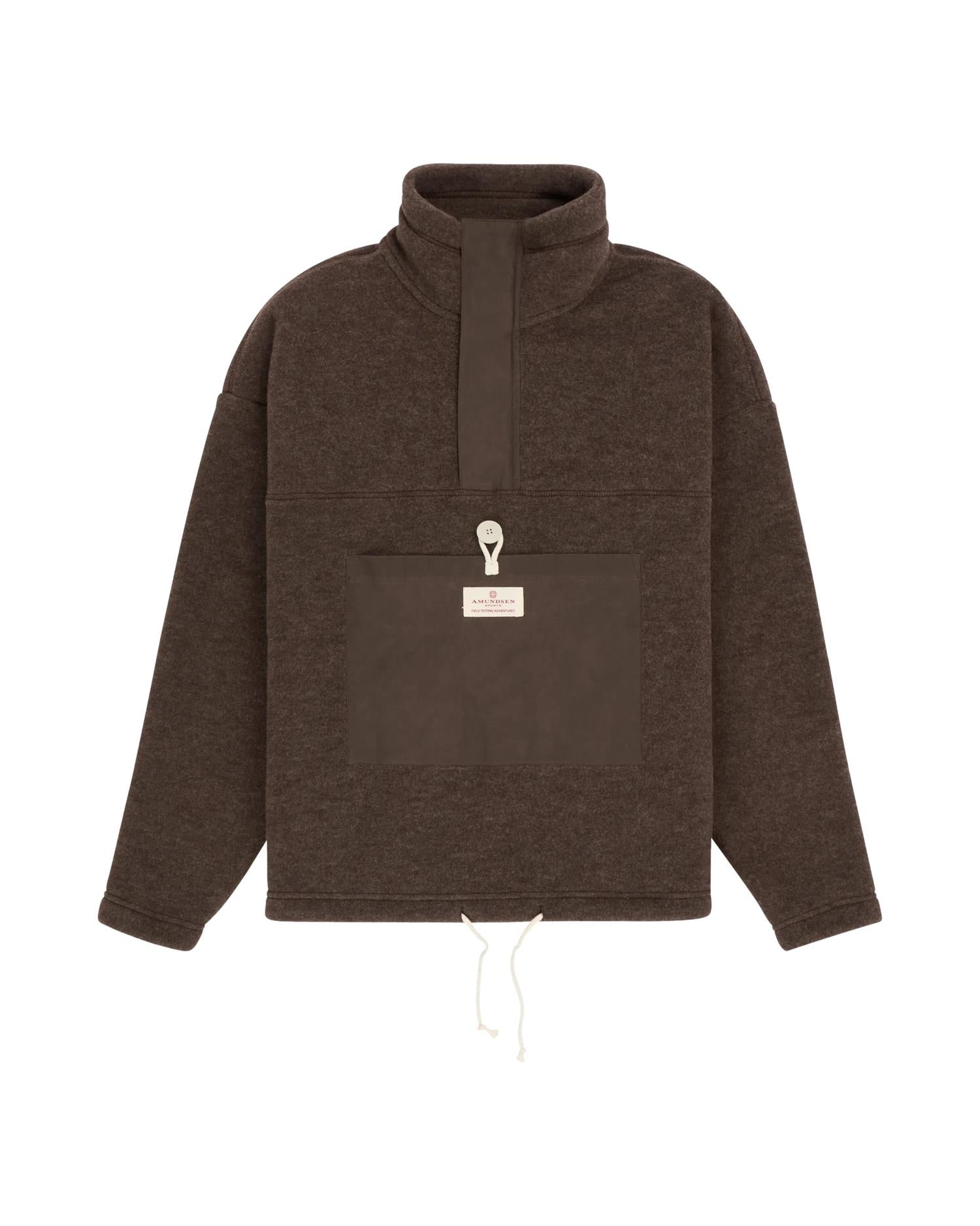 Amundsen V-Bond Waxed Fleece Womens Genser Mørkebrun