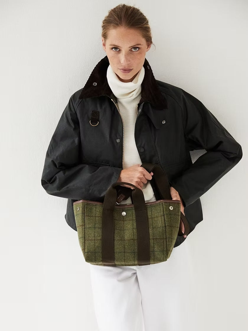 Rue de Verneuil Traversée S Hunting Tweed Kaki Veske Grønn Mønster - modostore.no