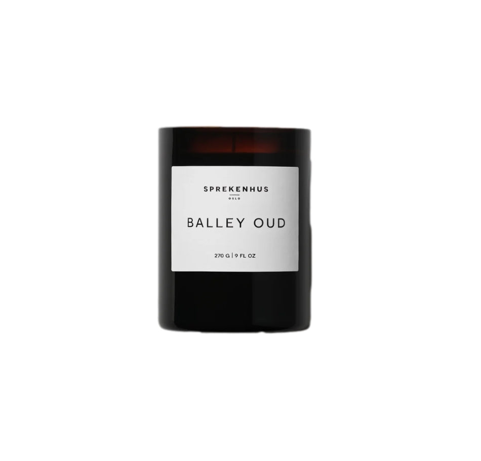 Sprekenhus Scented Candle 270g - Balley Oud Duftlys Hvit - modostore.no