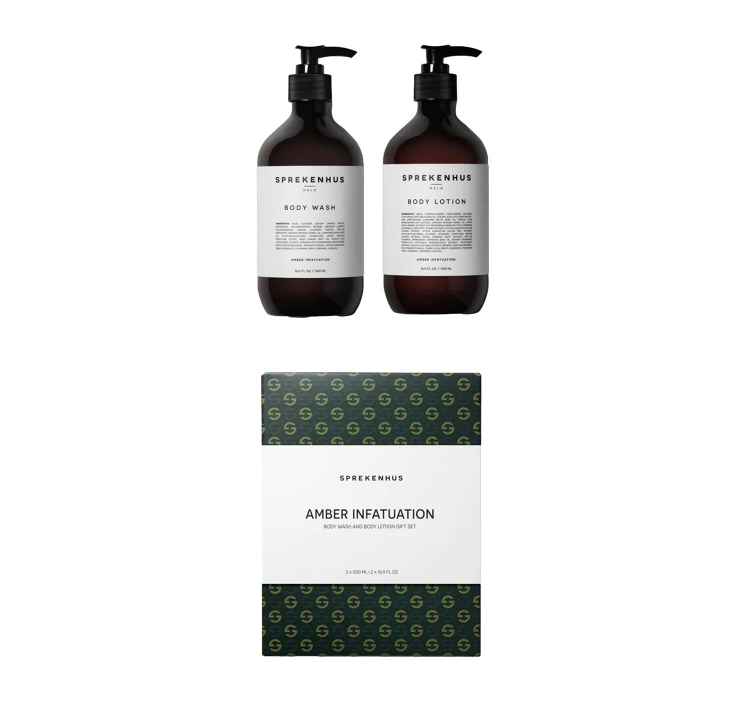 Sprekenhus Body Wash and Body Lotion Holiday Edition Gift Set - Amber Infatuation Dusjsåpe Gjennomsiktig
