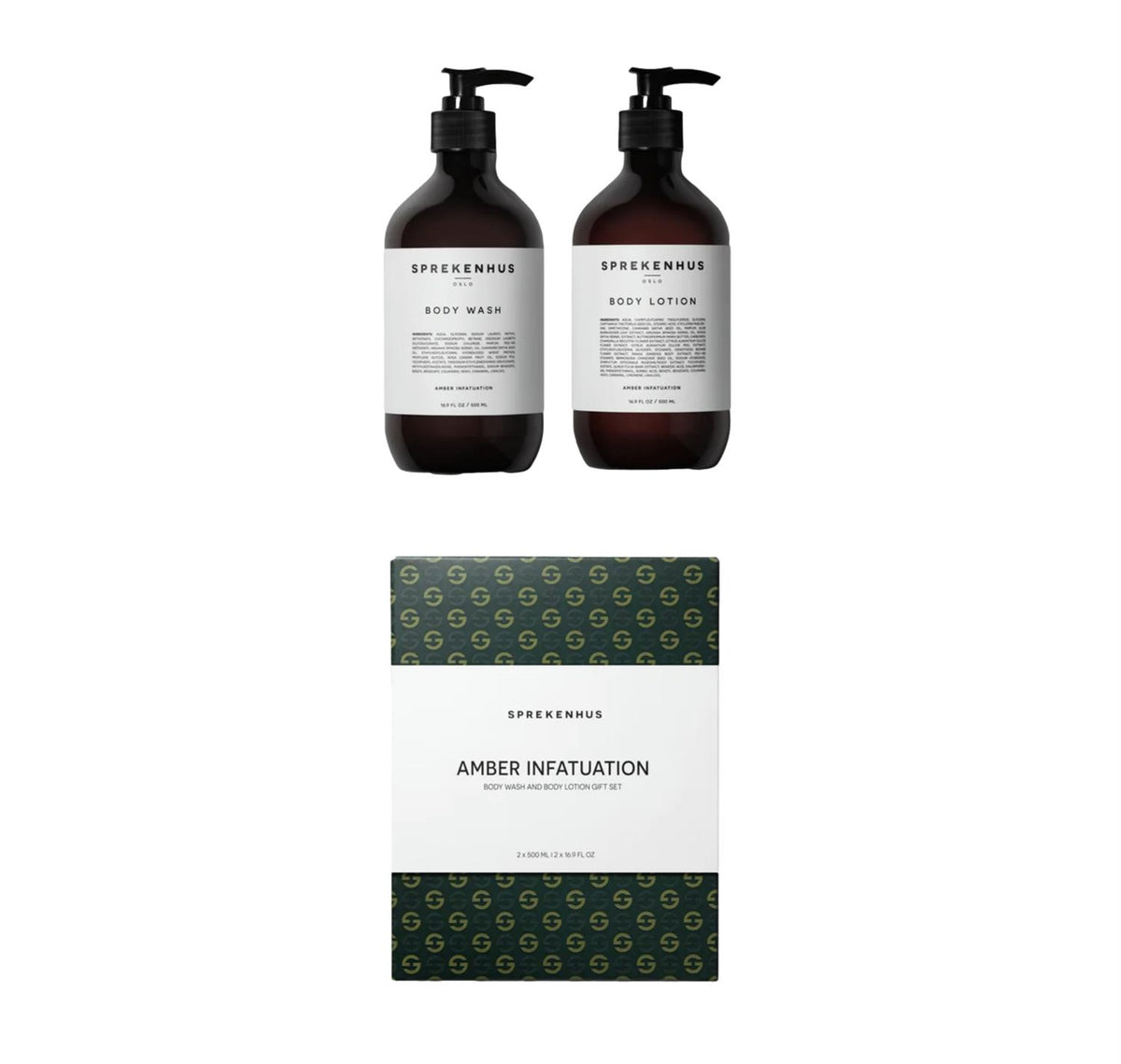Sprekenhus Body Wash and Body Lotion Holiday Edition Gift Set - Amber Infatuation Dusjsåpe Gjennomsiktig