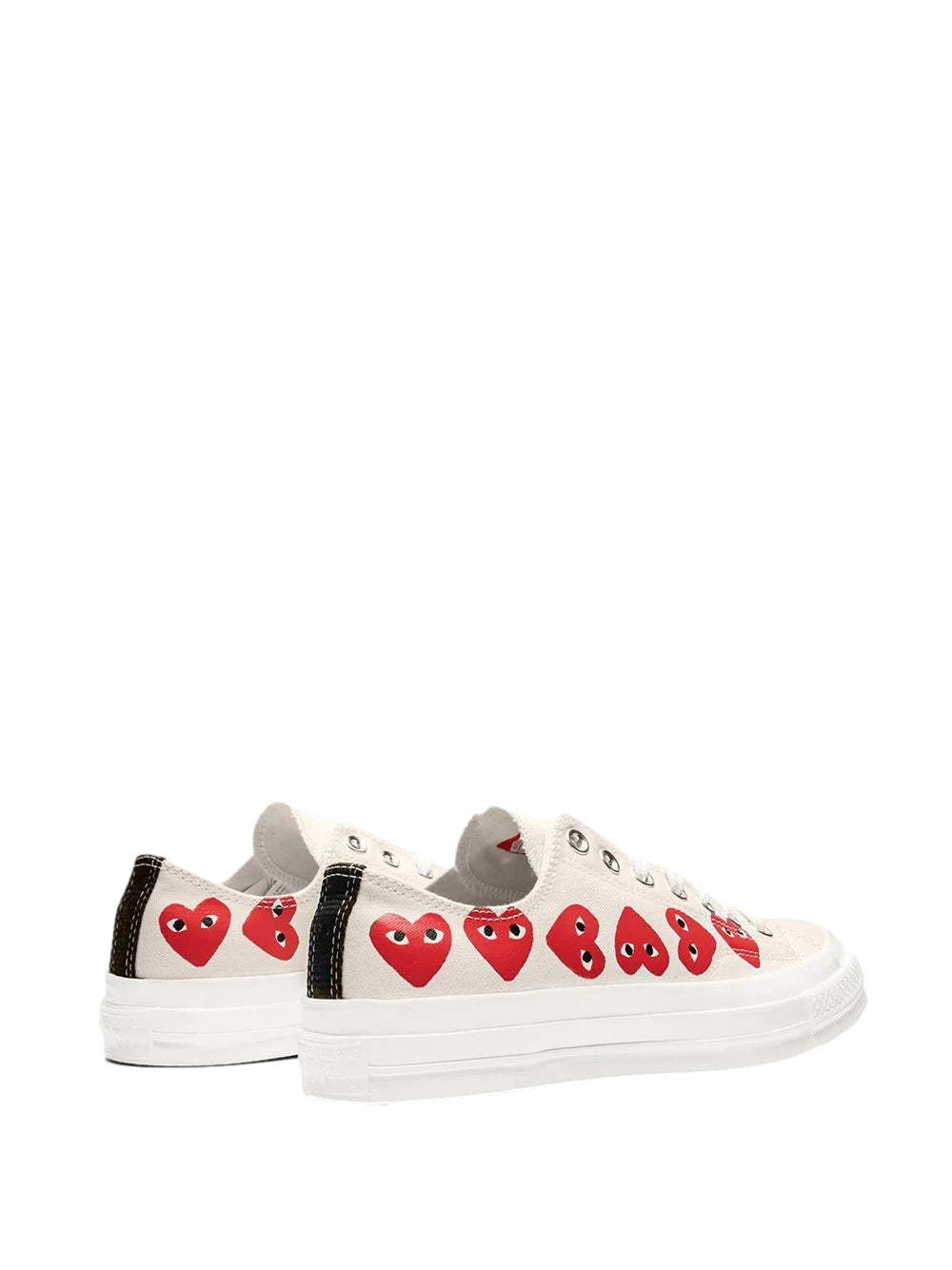Comme des Garcons Play x Converse CDG Multi LOW Top White Sko Off-White - modostore.no