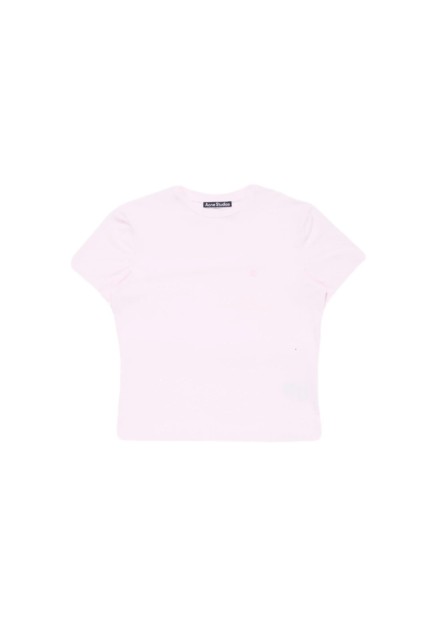 Acne Regular Fit Face T-Shirt T-shirt Lys Rosa - modostore.no