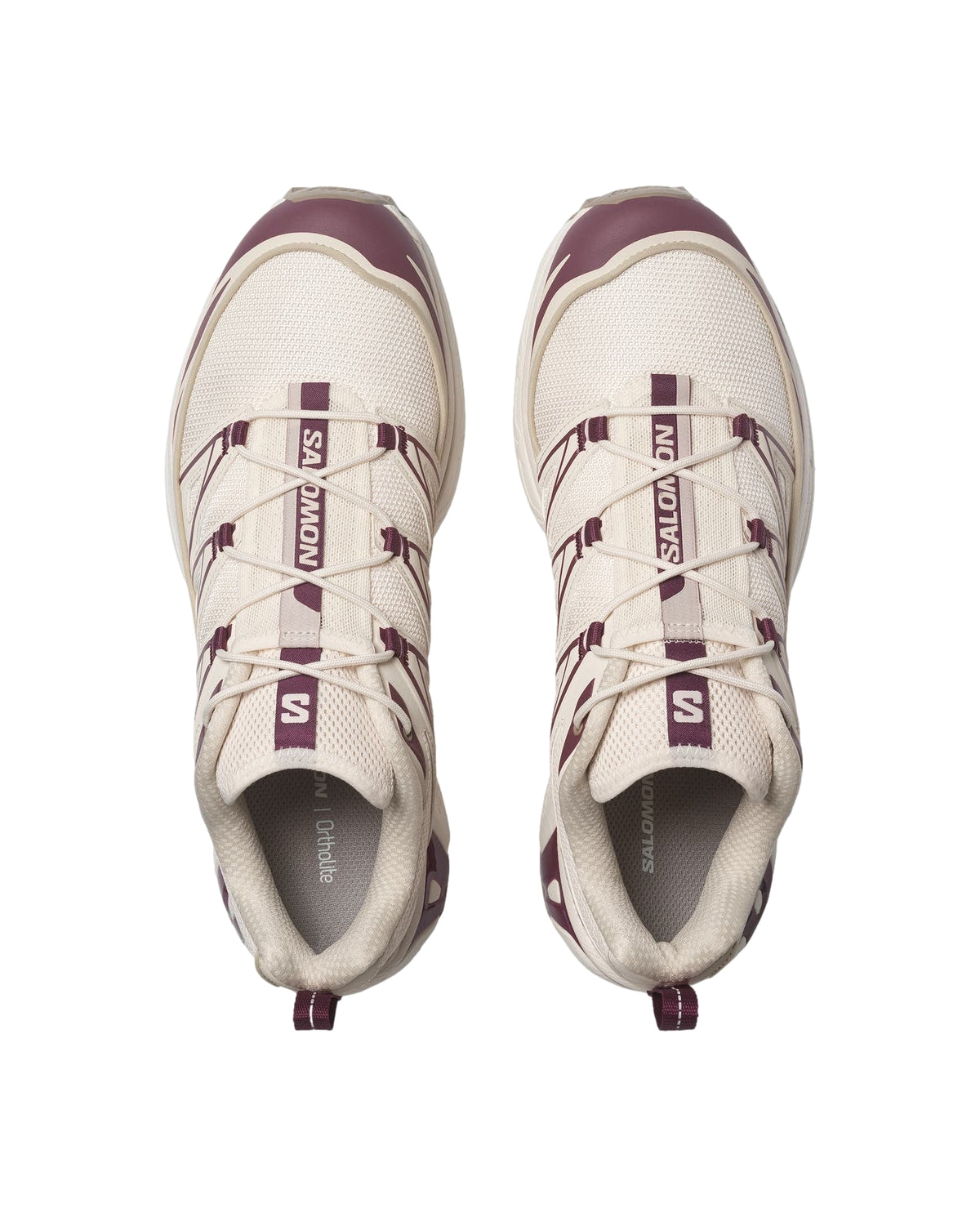 Salomon XT-6 Expanse Vanilla Ice/Maroon Banner/Almond Milk Sko Hvit Og Burgunder