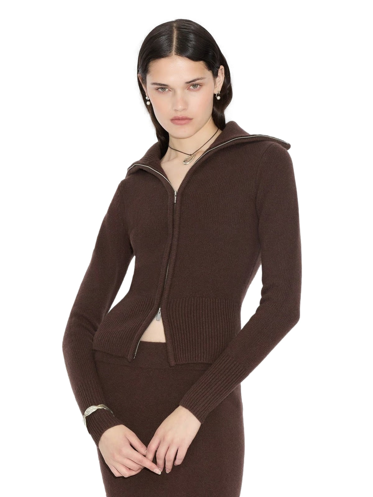 Holzweiler Line Wool Cardigan Cardigan Brun - modostore.no