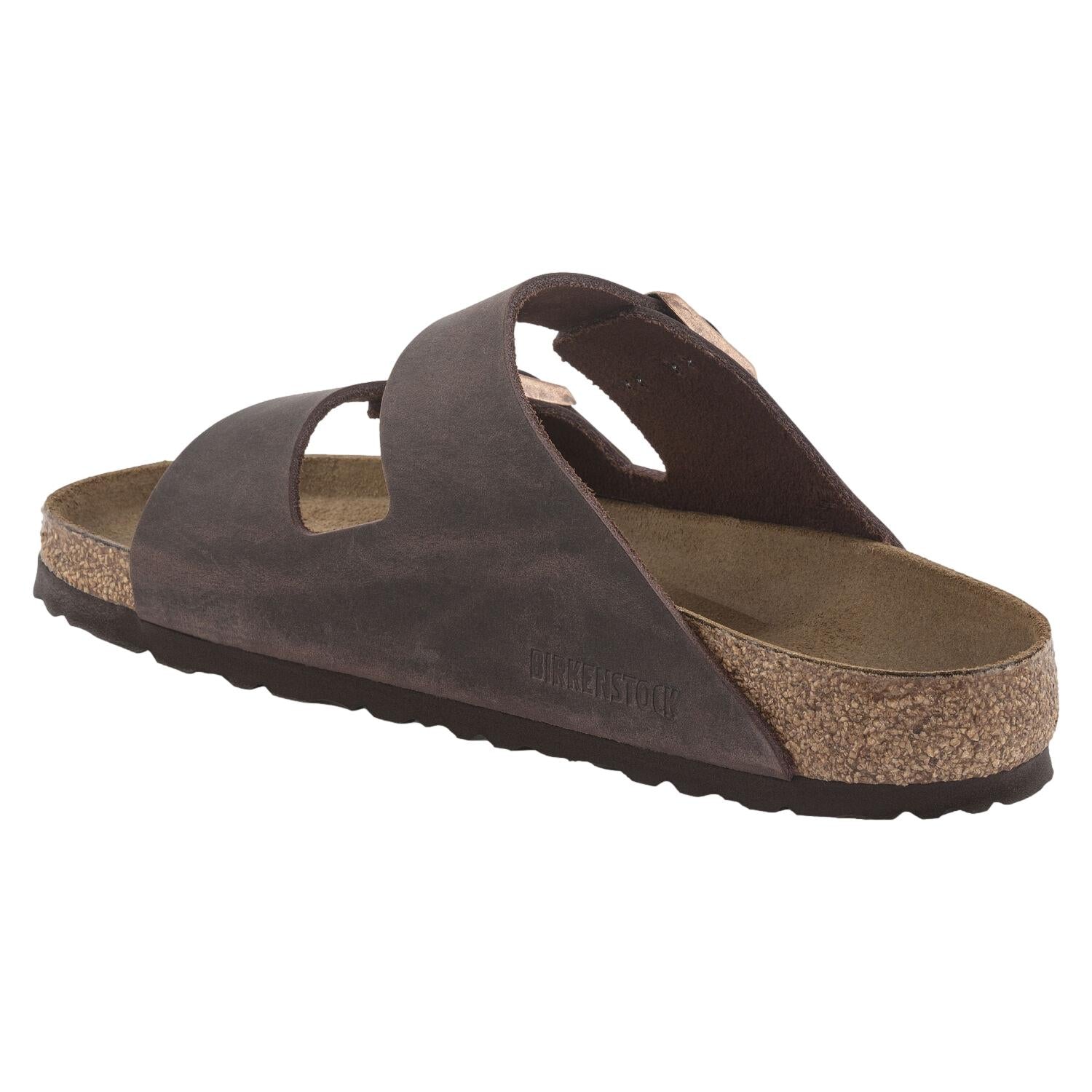Birkenstock Arizona sko i oljet lær i mørkebrun, komfortabelt design med to justerbare remmer og stabil såle.