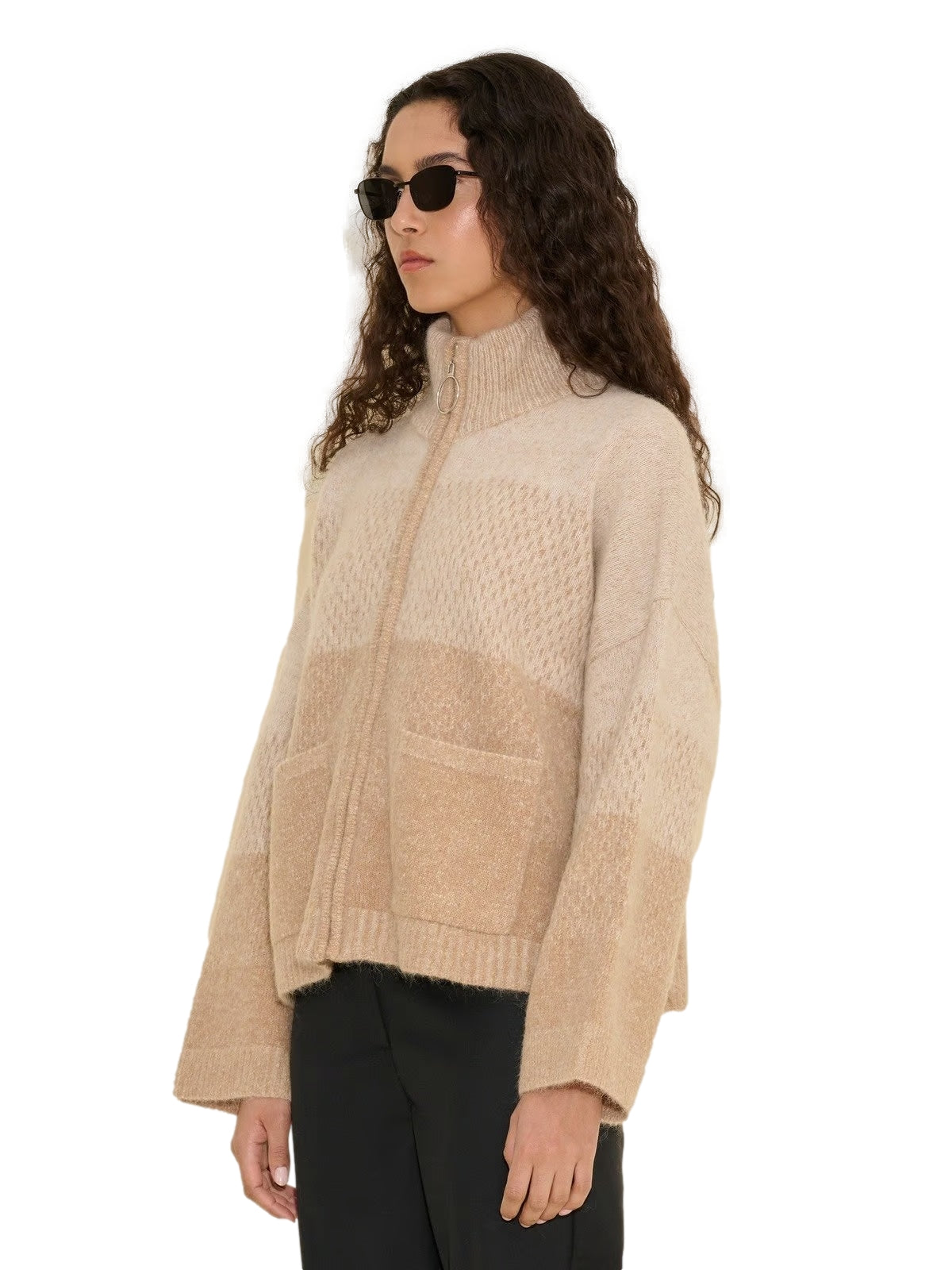 Holzweiler Tine Knit Cardigan Cardigan Beige Mønster - modostore.no