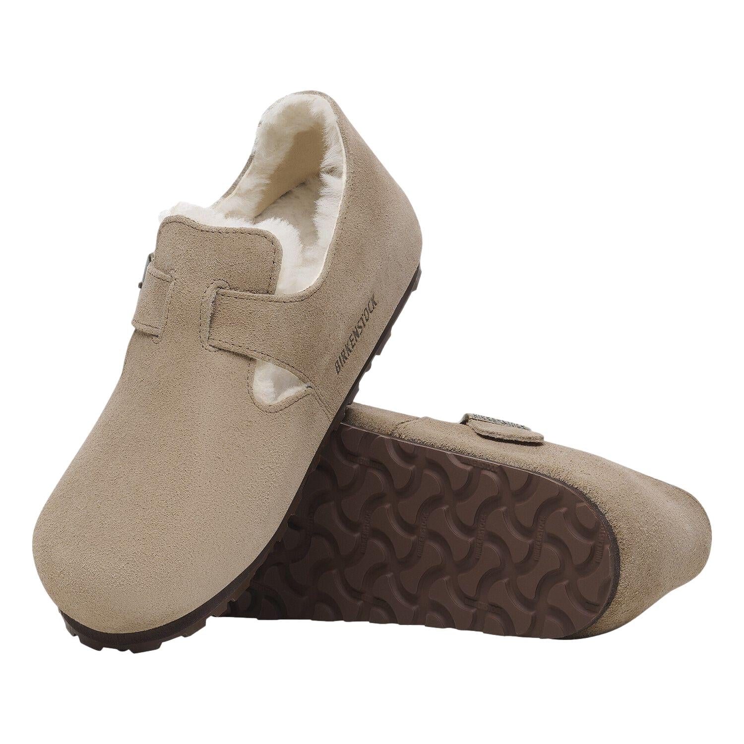 Birkenstock London Shearling Regular Taupe Sko Beige - modostore.no