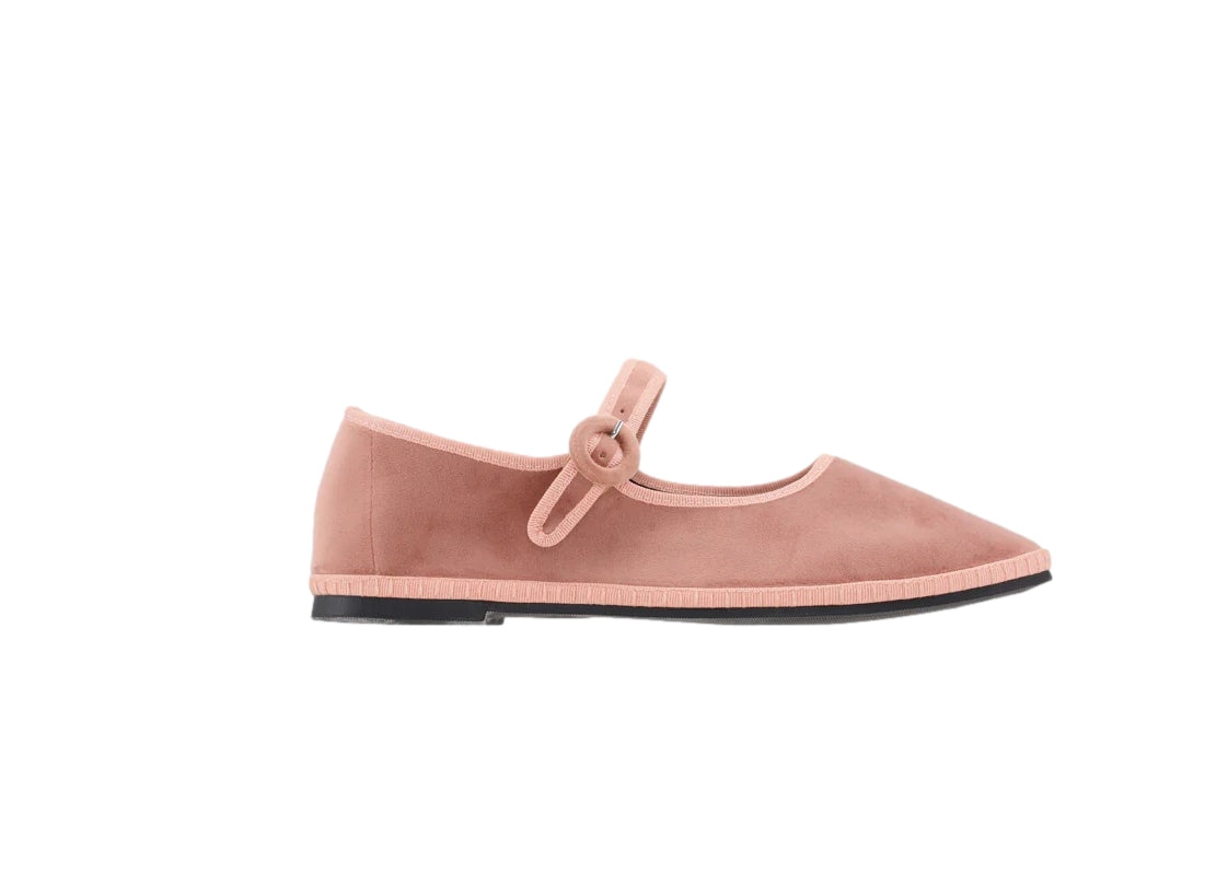 Yori Jomo Mary Jane Flats Velluto Rosa Sko Rosa - modostore.no