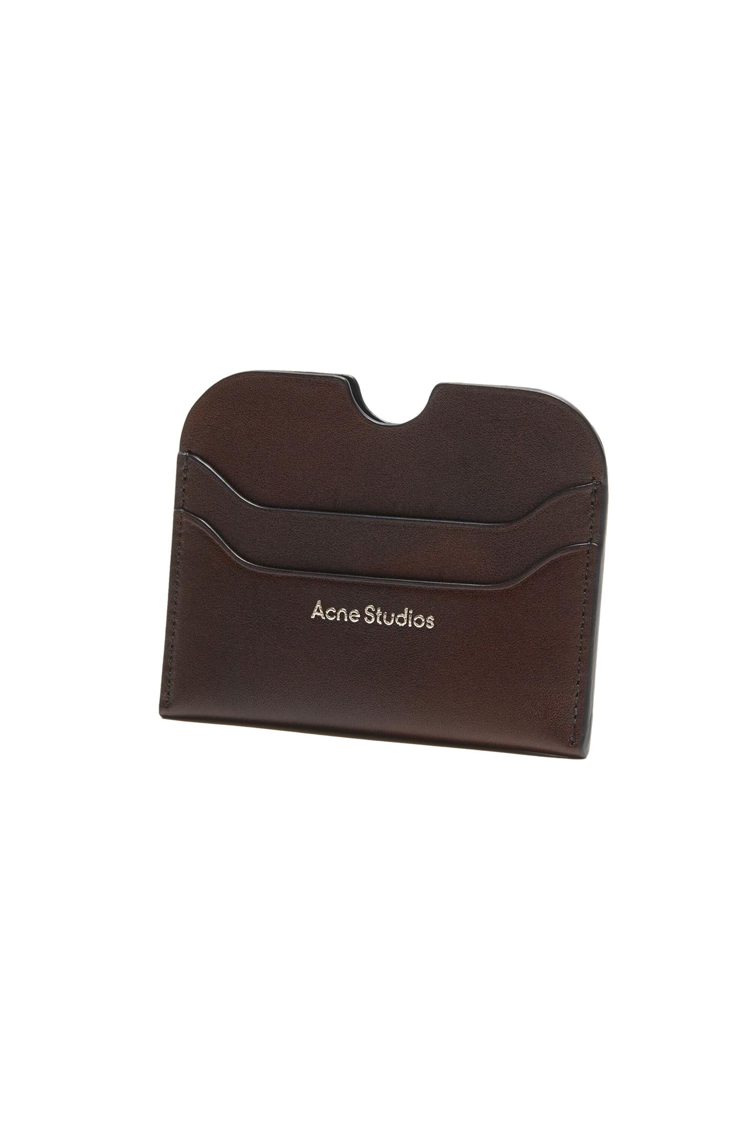Acne Leather Card Holder Lommebok Mørkebrun - modostore.no
