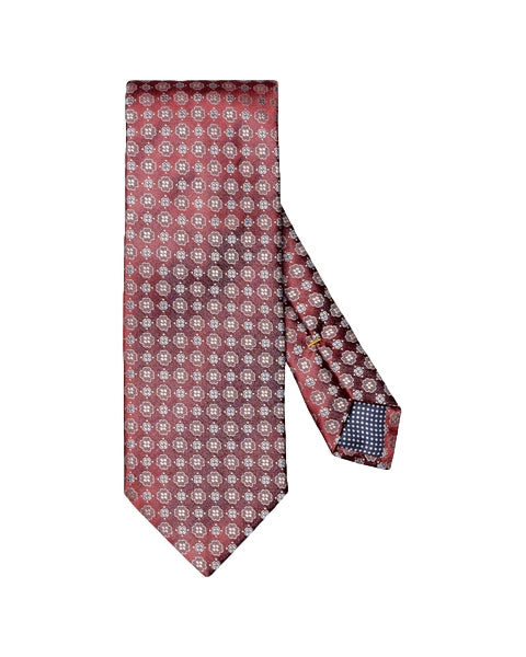Eton Floral Woven Silk Tie Slips Burgunder Mønster