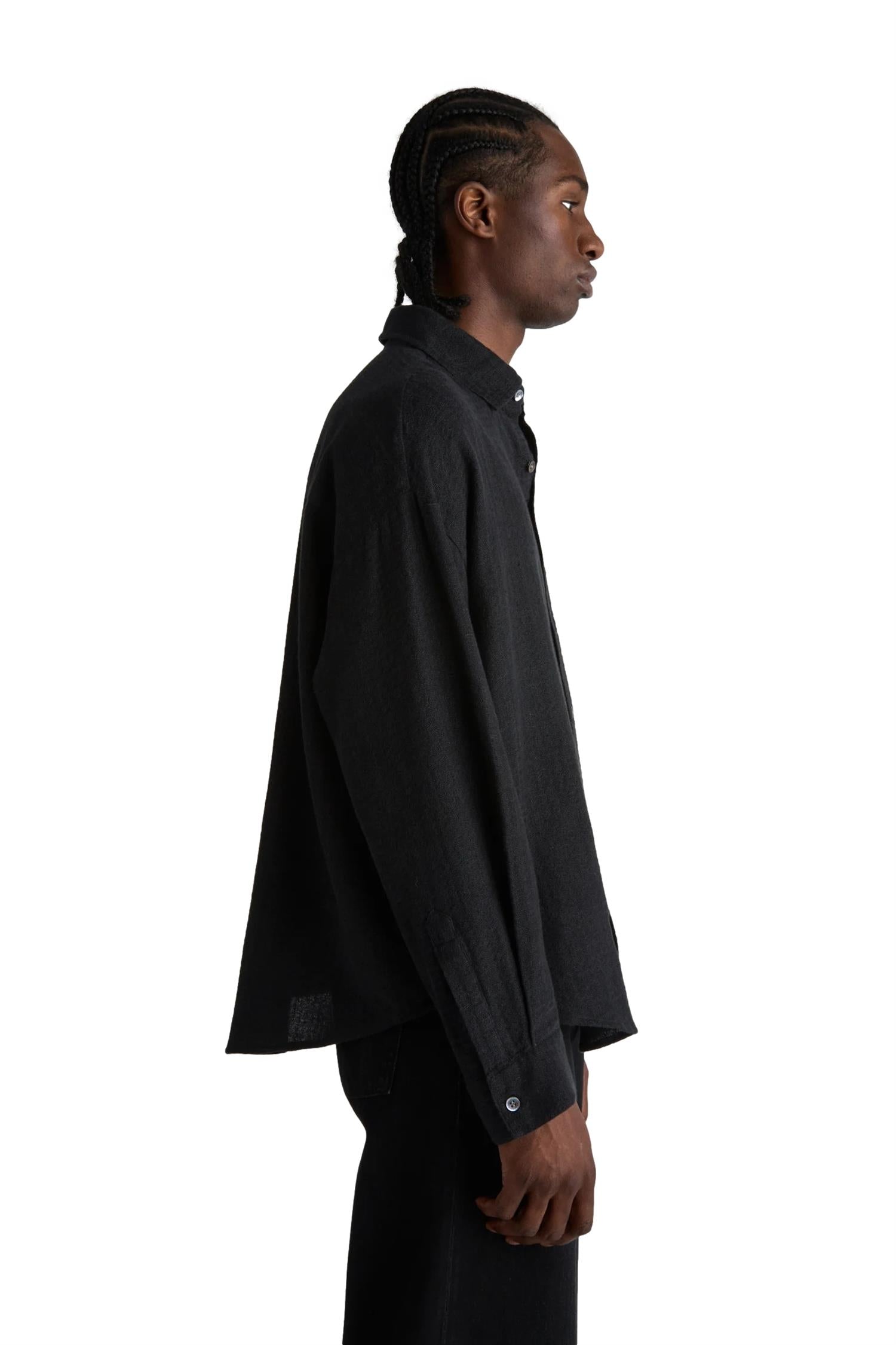 Livid Tim Black Bonded Skjorte Sort - modostore.no