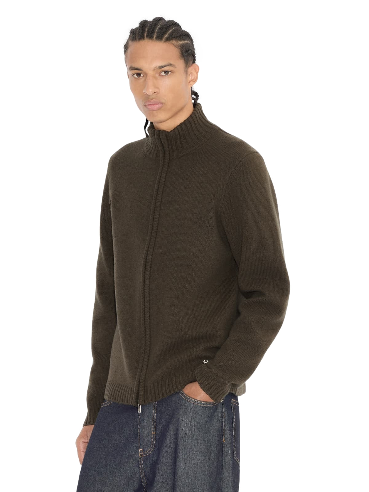 Holzweiler Andreas Zip-Up Cardigan Cardigan Mørkegrønn