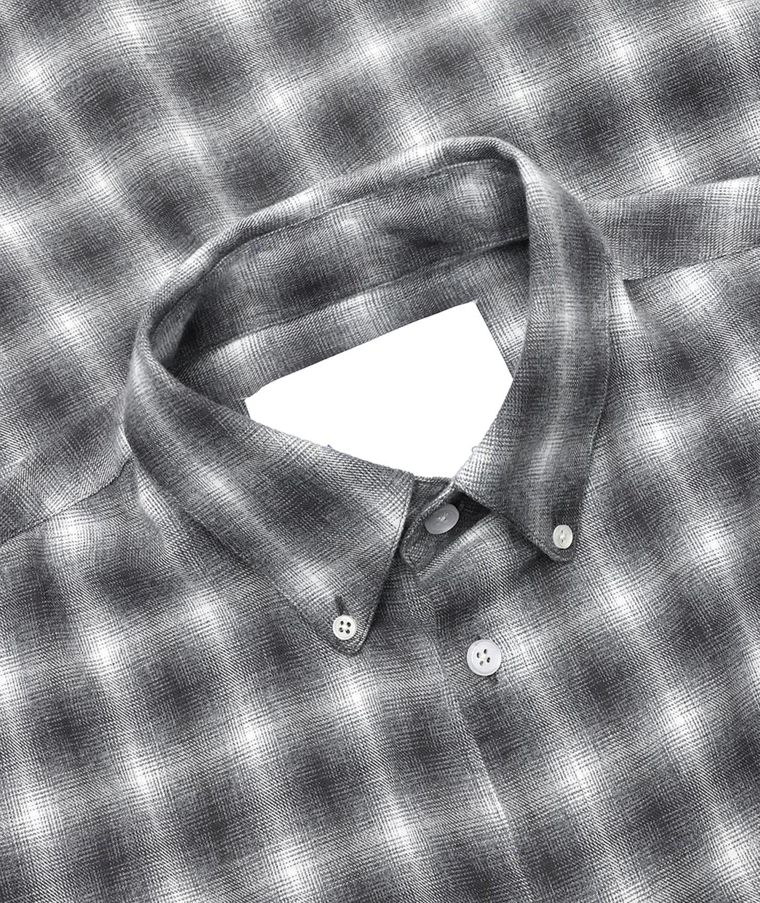 Garment Project Relaxed LS Button Down Shirt Skjorte Grå Mønster - modostore.no