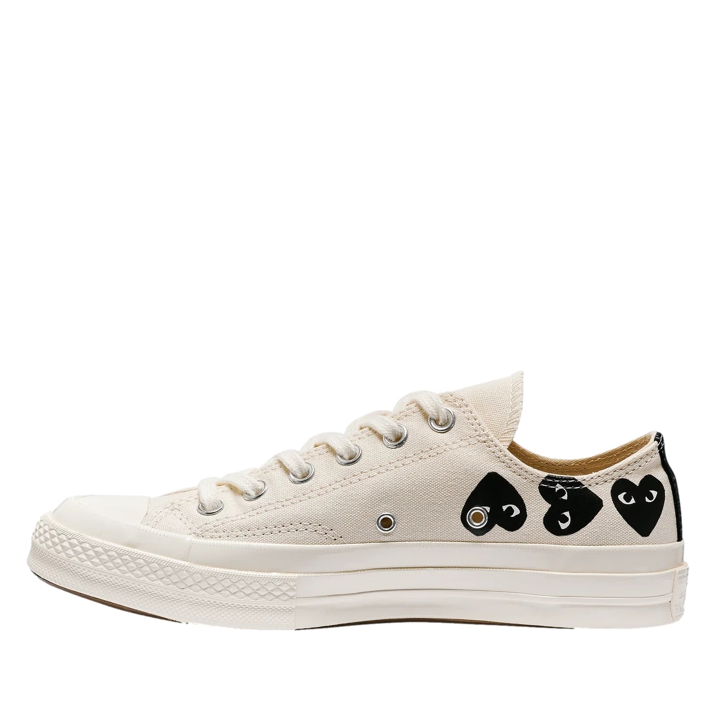 Comme des Garcons Play x Converse CDG Multi Heart Low Top Sko Off-White - modostore.no