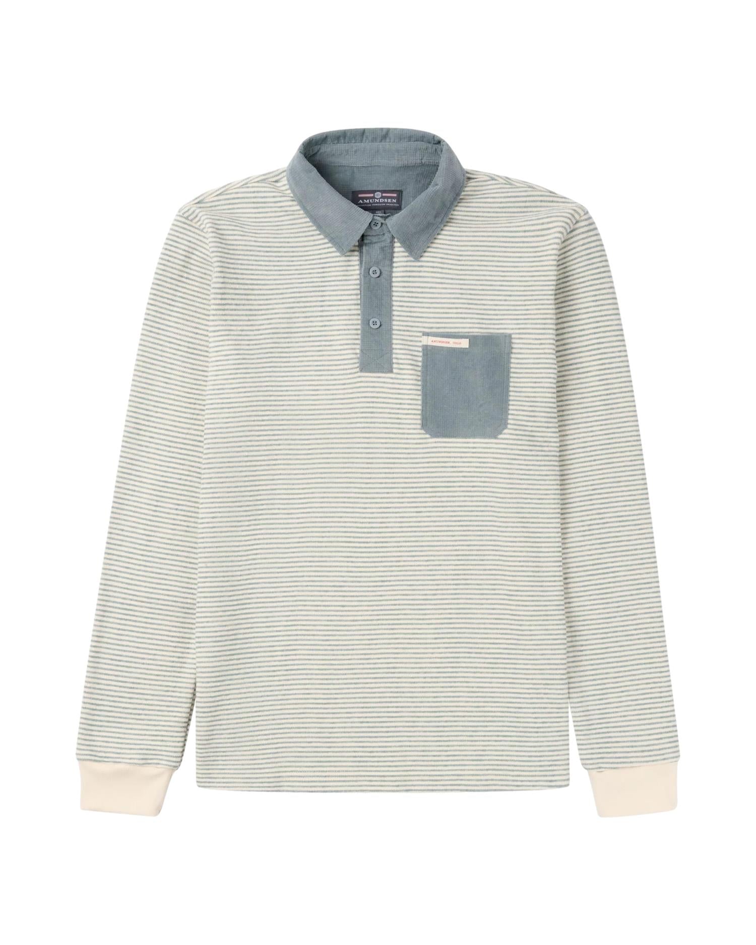 Amundsen Chukka Sweater Mens Genser Hvit Og Turkis - modostore.no