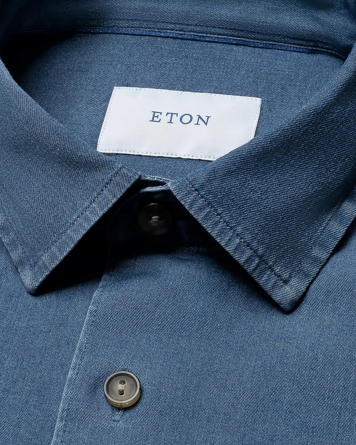 Eton Dark Wash Denim Stretch Shirt Skjorte Denim