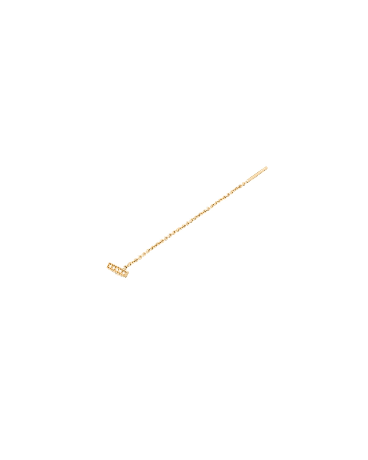 Tom Wood Sleek Ear Chain Gold Diamonds 64mm Øredobber Gull - modostore.no