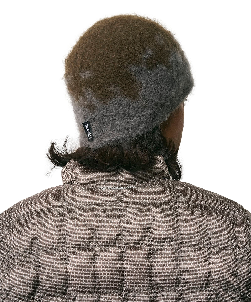 Gramicci Mohair Splatter Beanie Lue Brungrønn