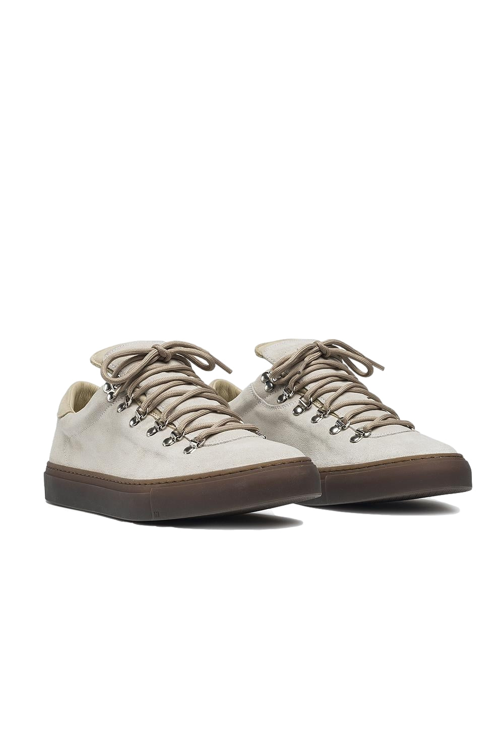 Diemme Marostica Low Almond Granita Suede sko i off-white, lave sko med mykt semsket skinn og komfortabel passform.