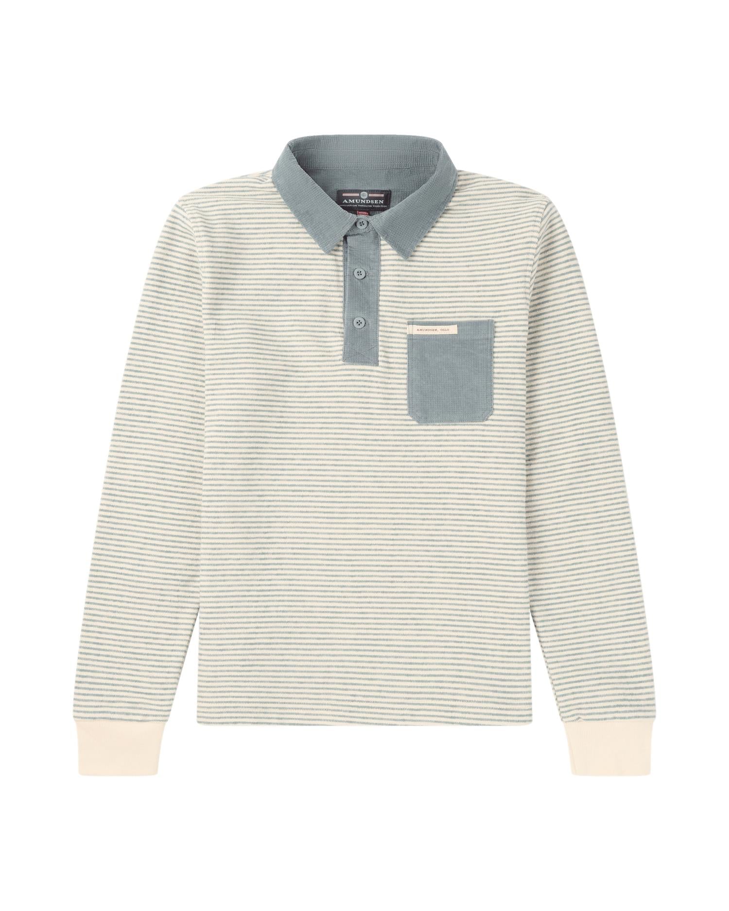 Amundsen Chukka Sweater Womens Stormy Blue Genser Hvit Og Turkis