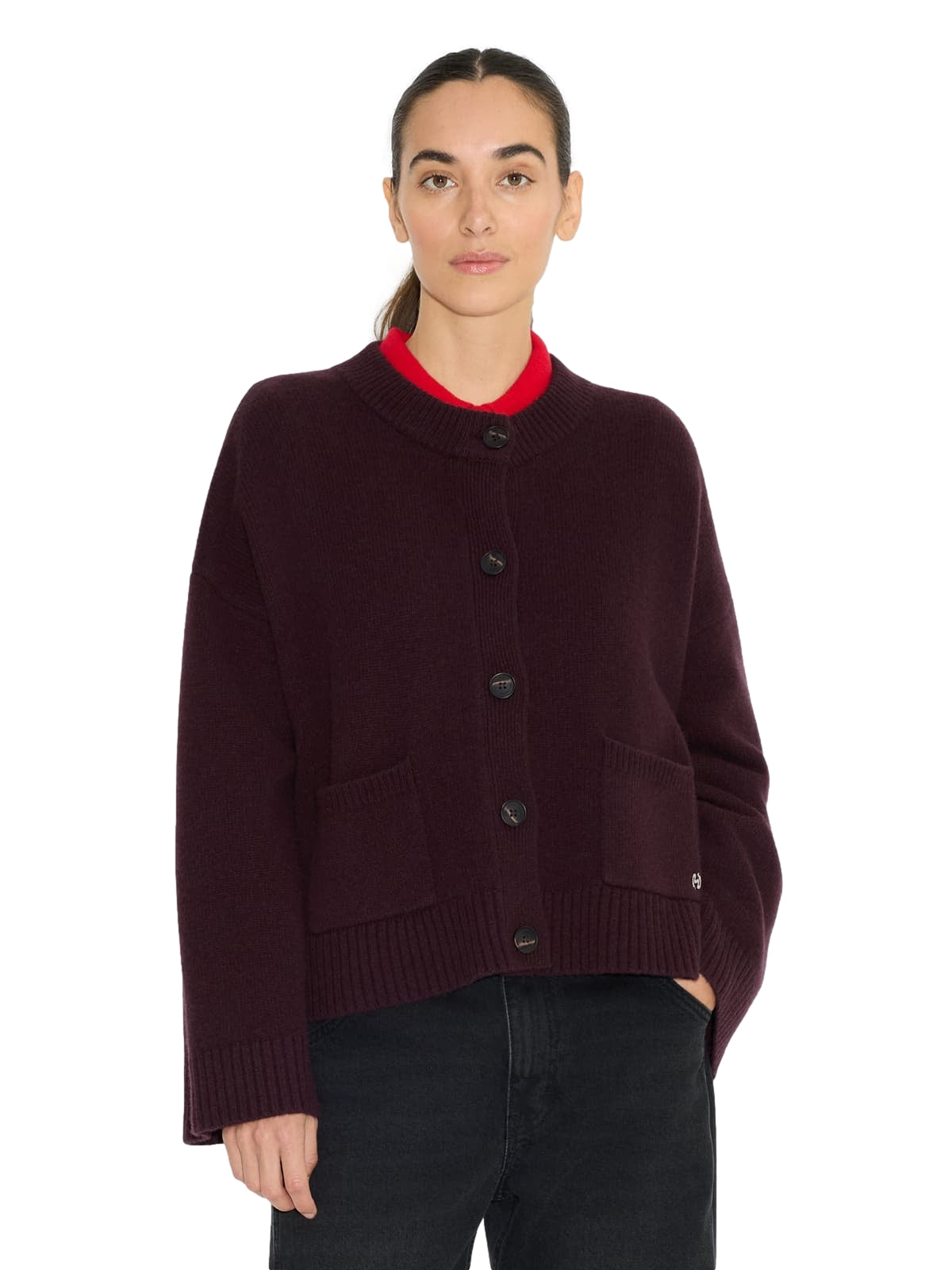 Holzweiler Julia Wide Cardigan Genser Burgunder