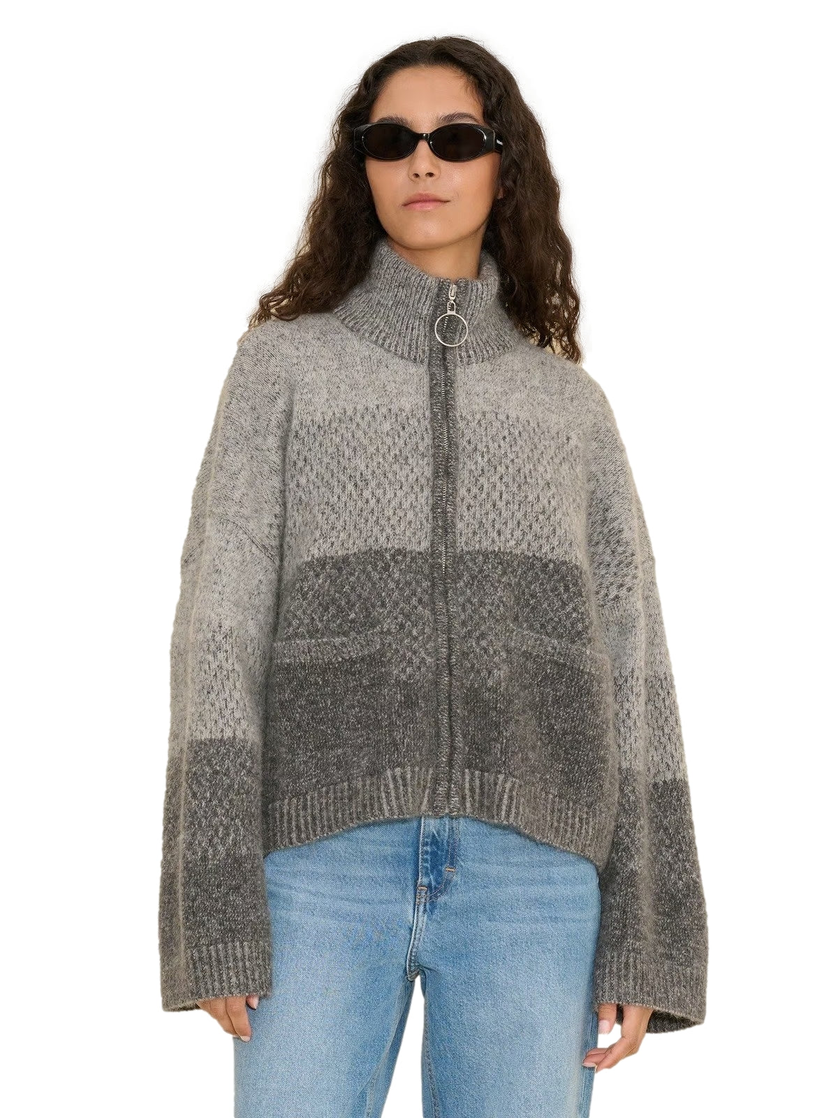 Holzweiler Tine Knit Cardigan Cardigan Grå Mønster - modostore.no