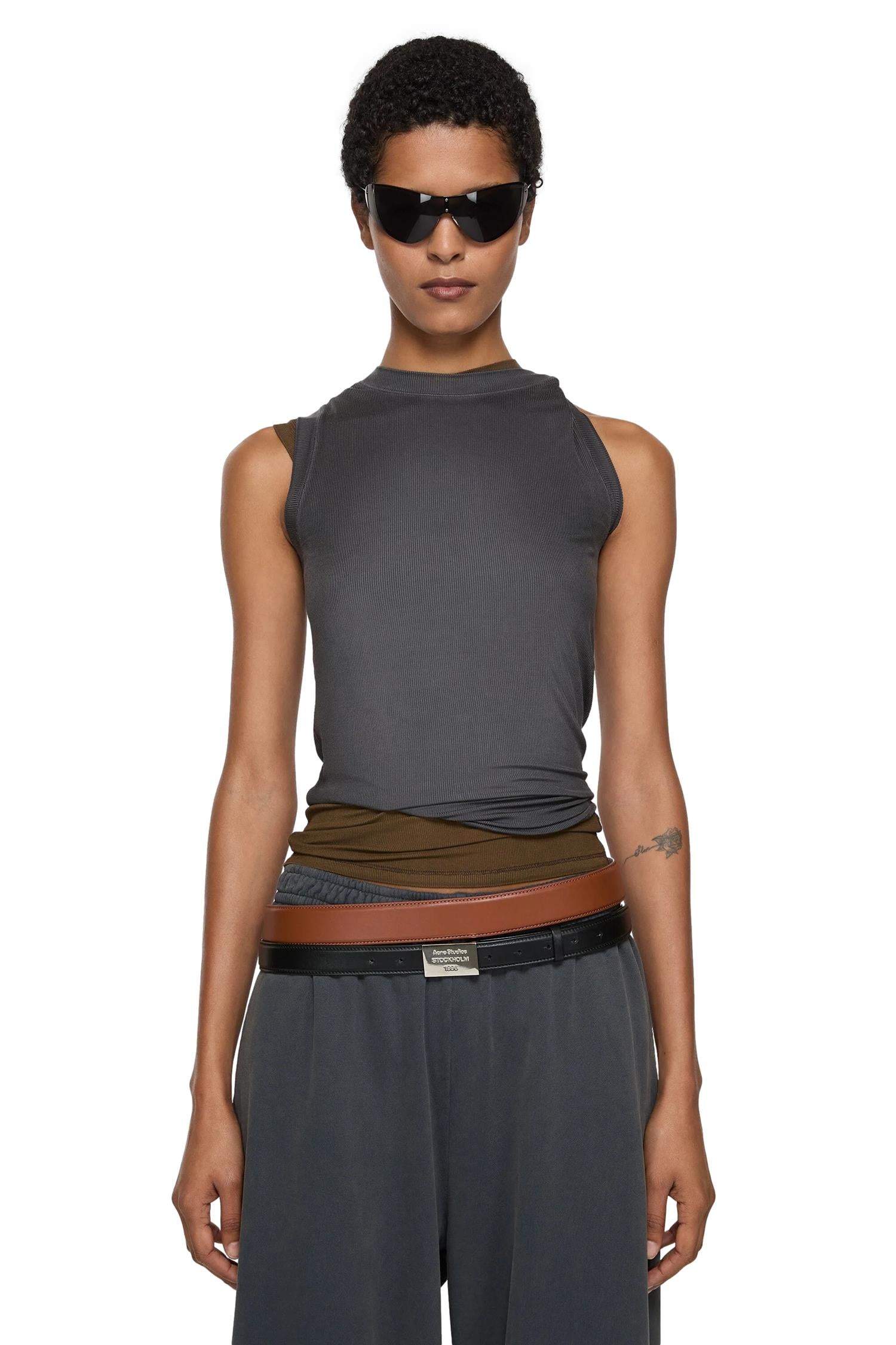 Acne Tank Top Singlet Mørkegrå - modostore.no