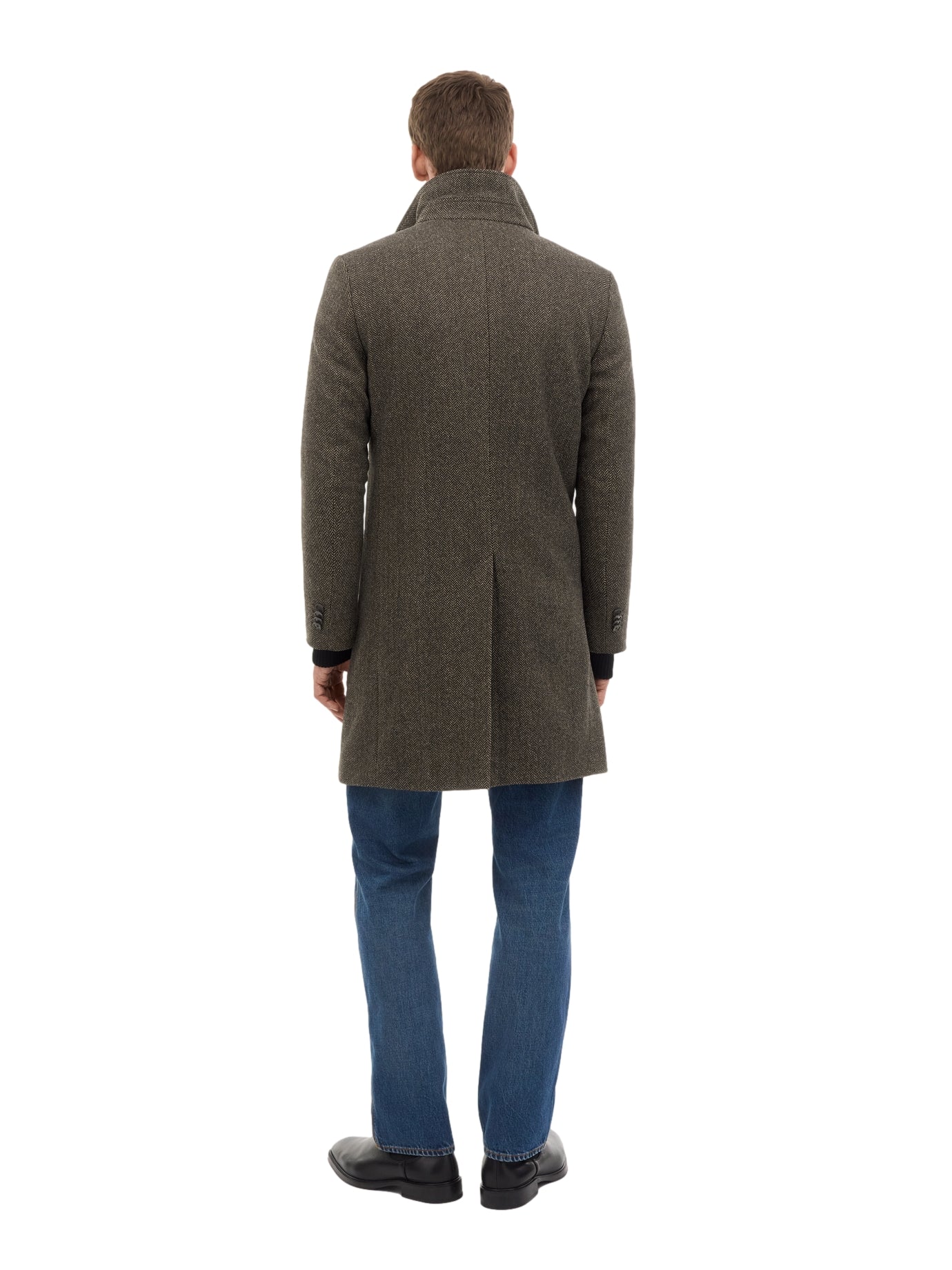 Tiger of Sweden Aleric Funnel Coat Brown Jakke Brun Mønster