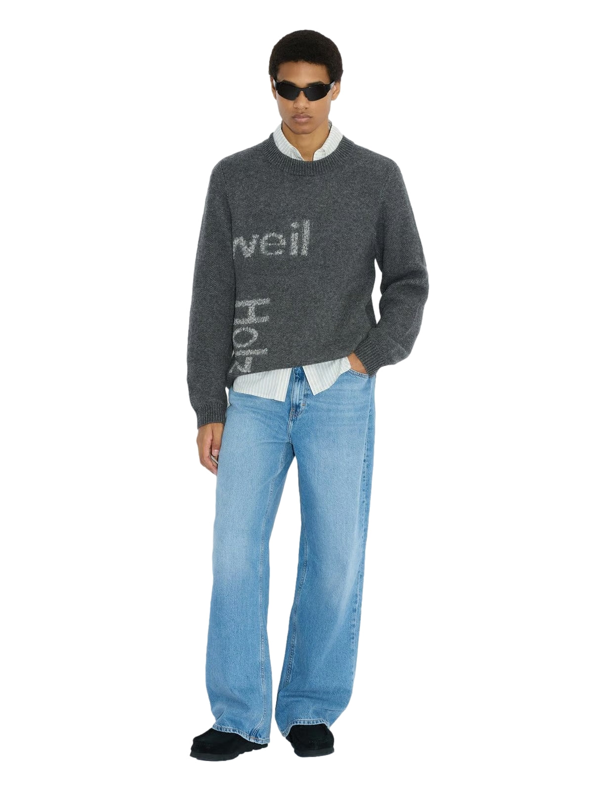 Holzweiler Haza Logo Crew Crewneck Grå