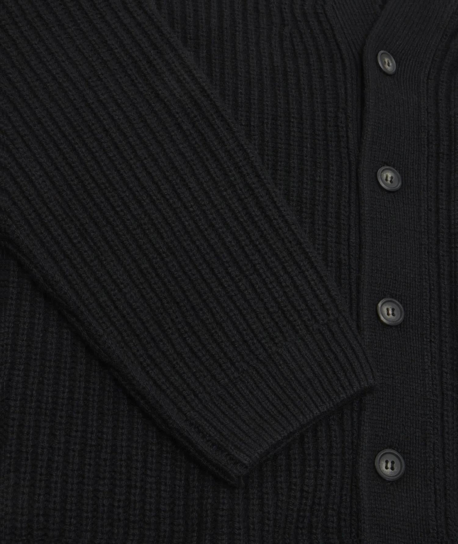 Garment Project Wool Knit Cardigan Genser Sort - modostore.no