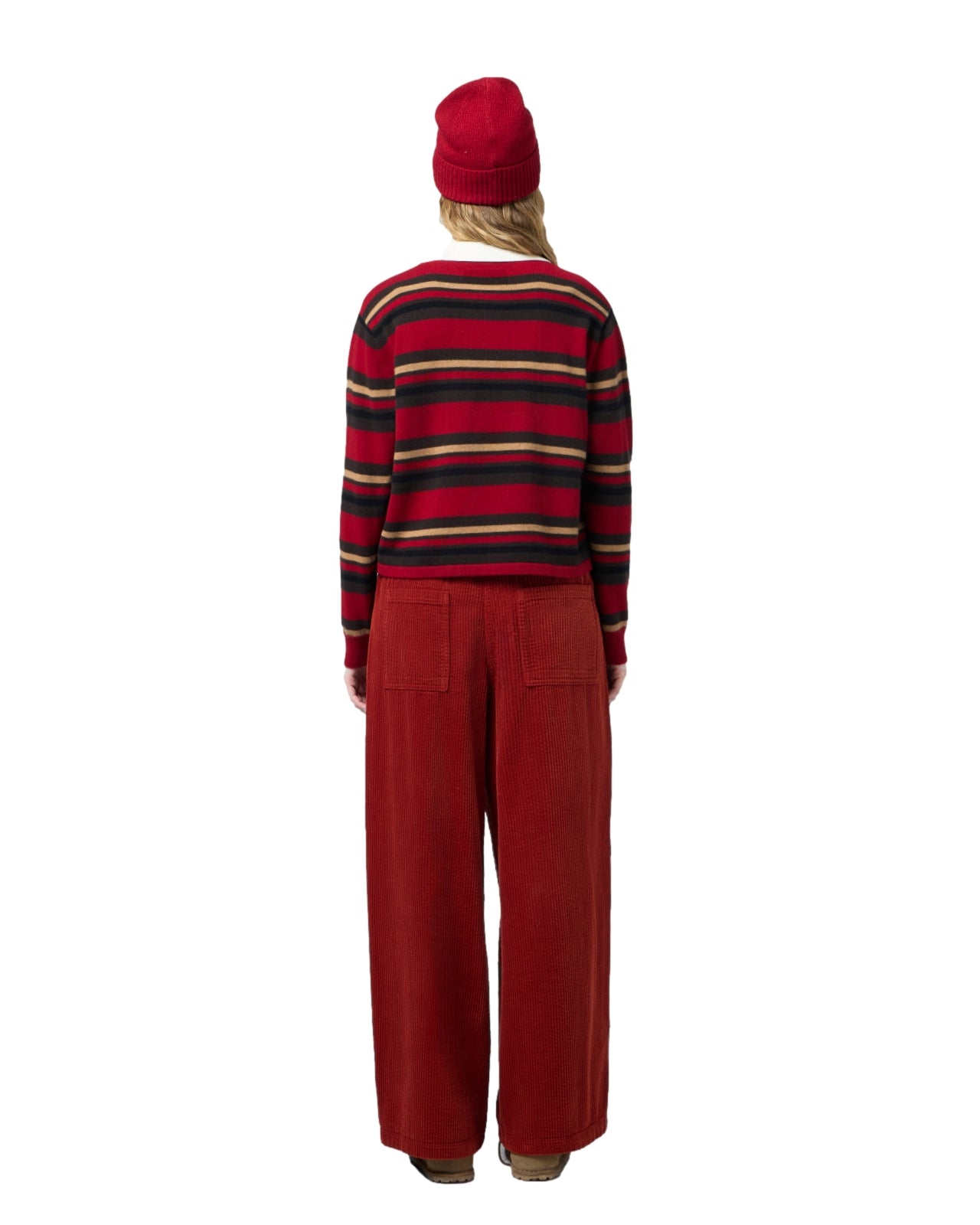 Guest In Residence Cropped Stripe Rugby Genser Rødt Mønster - modostore.no