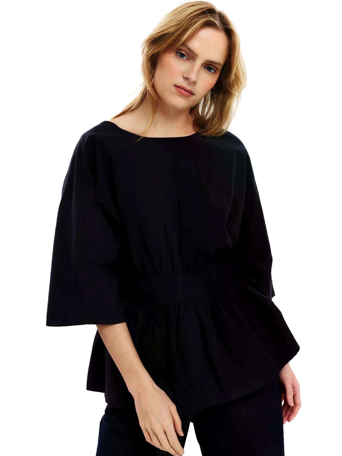 Once Untold Peyton Tie Back Blouse Topp Mørkeblå - modostore.no