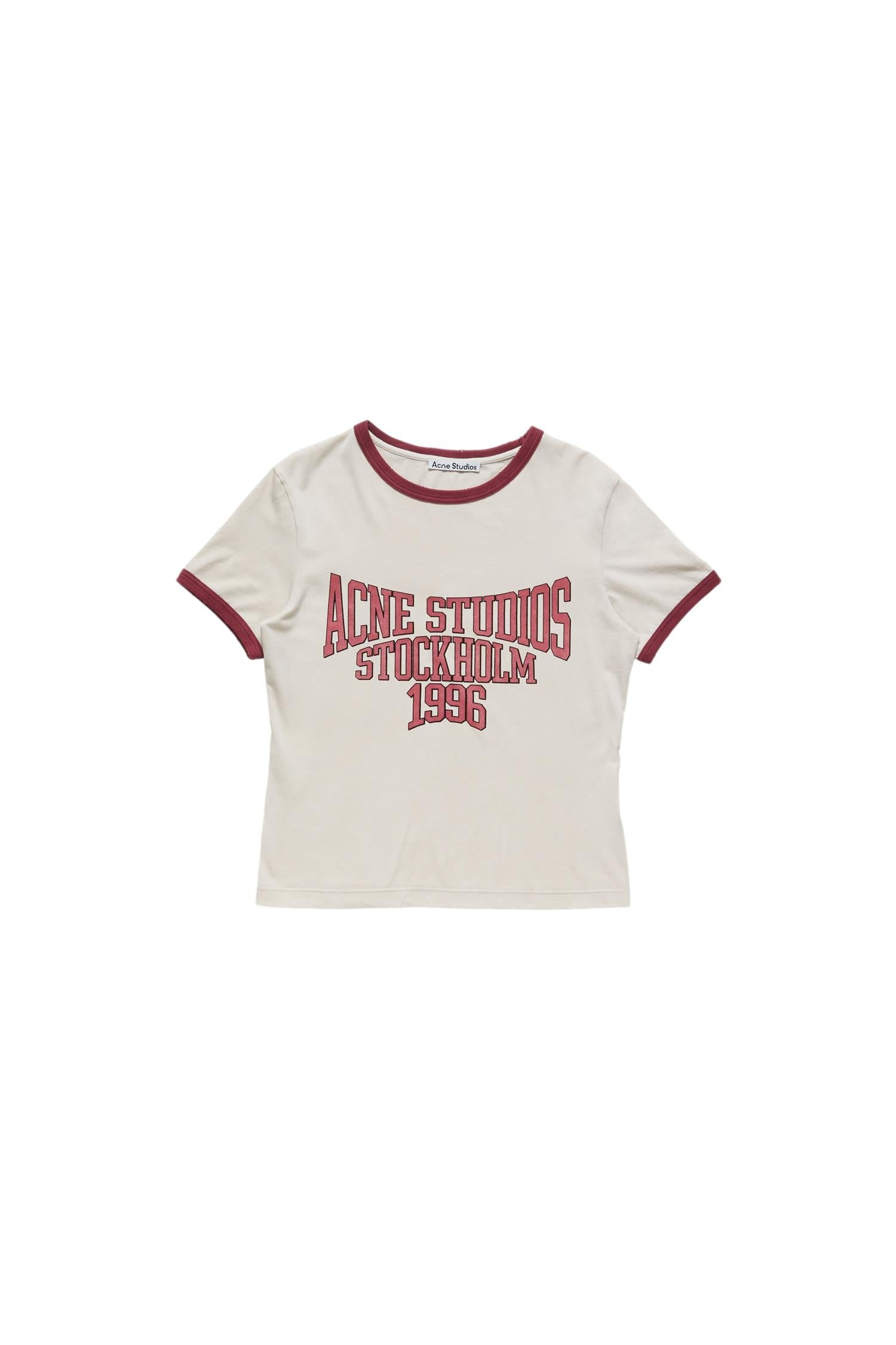 Acne Graphic T-Shirt T-shirt Beige Og Rød