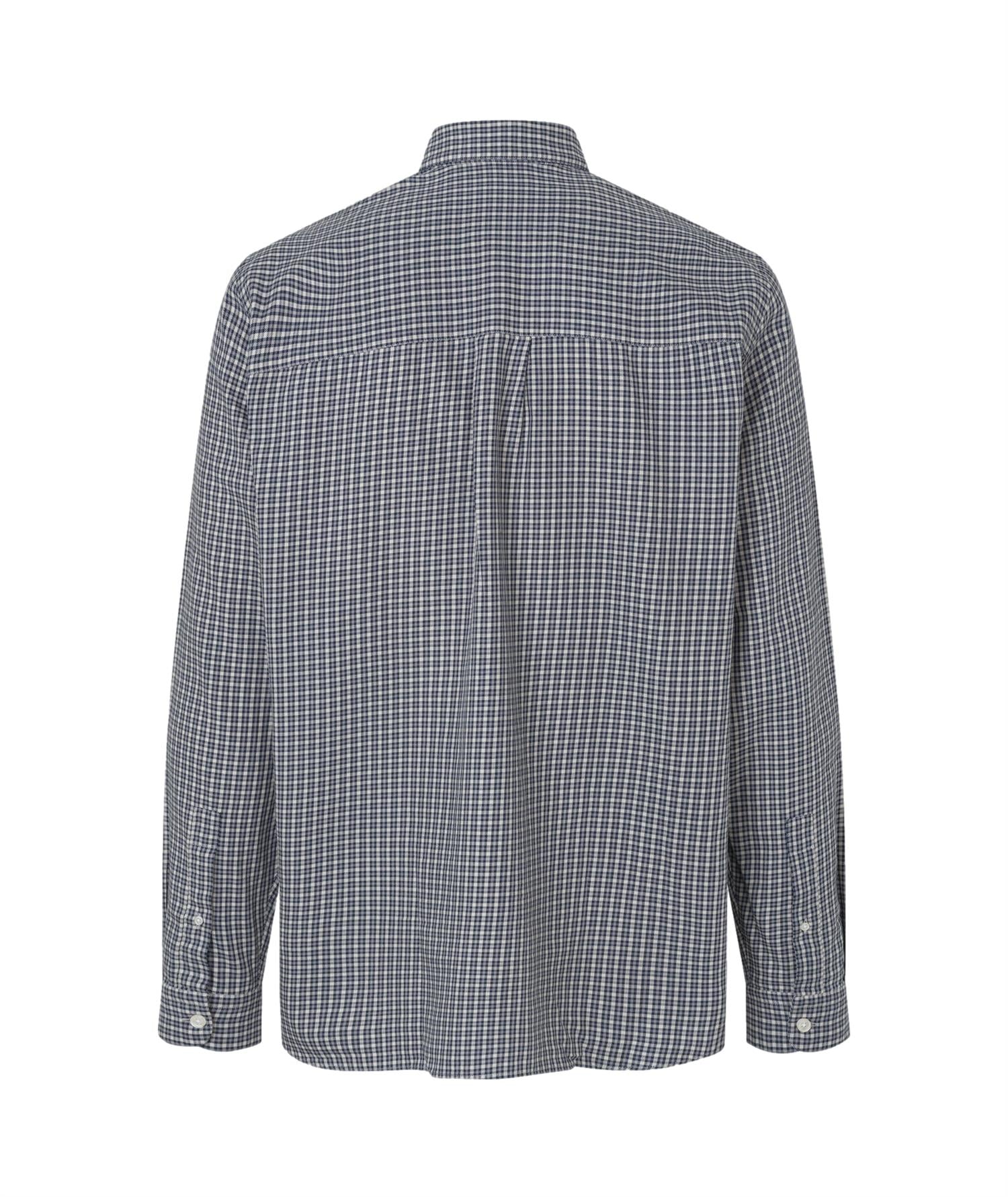 Garment Project Relaxed LS Shirt Skjorte Navy Ruter