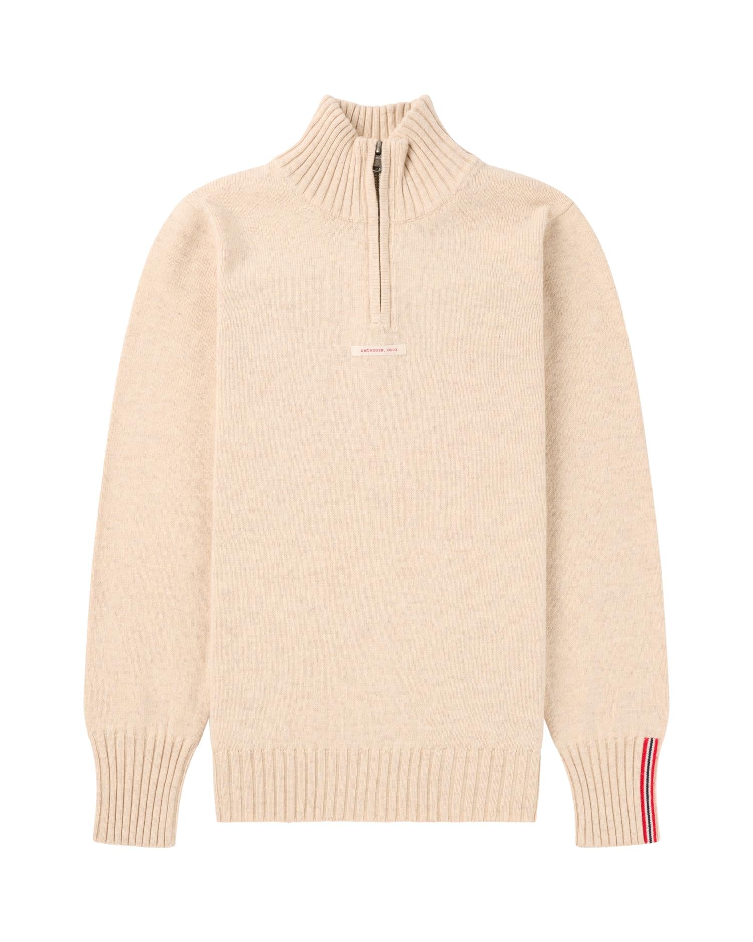 Amundsen Deck Half Zip Womens Genser Beige - modostore.no